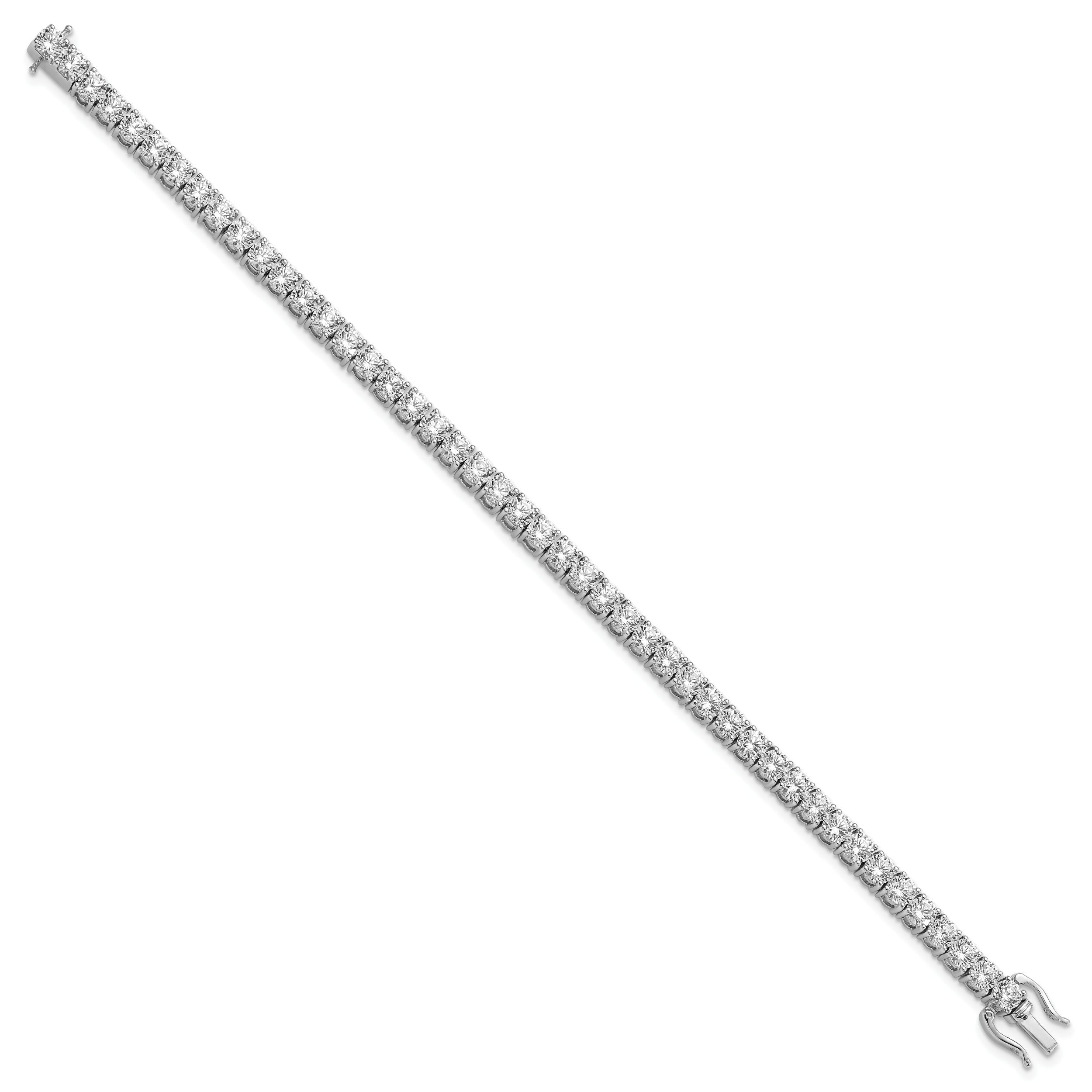14k White Gold Lab Diamond Tennis Bracelet 10 carat