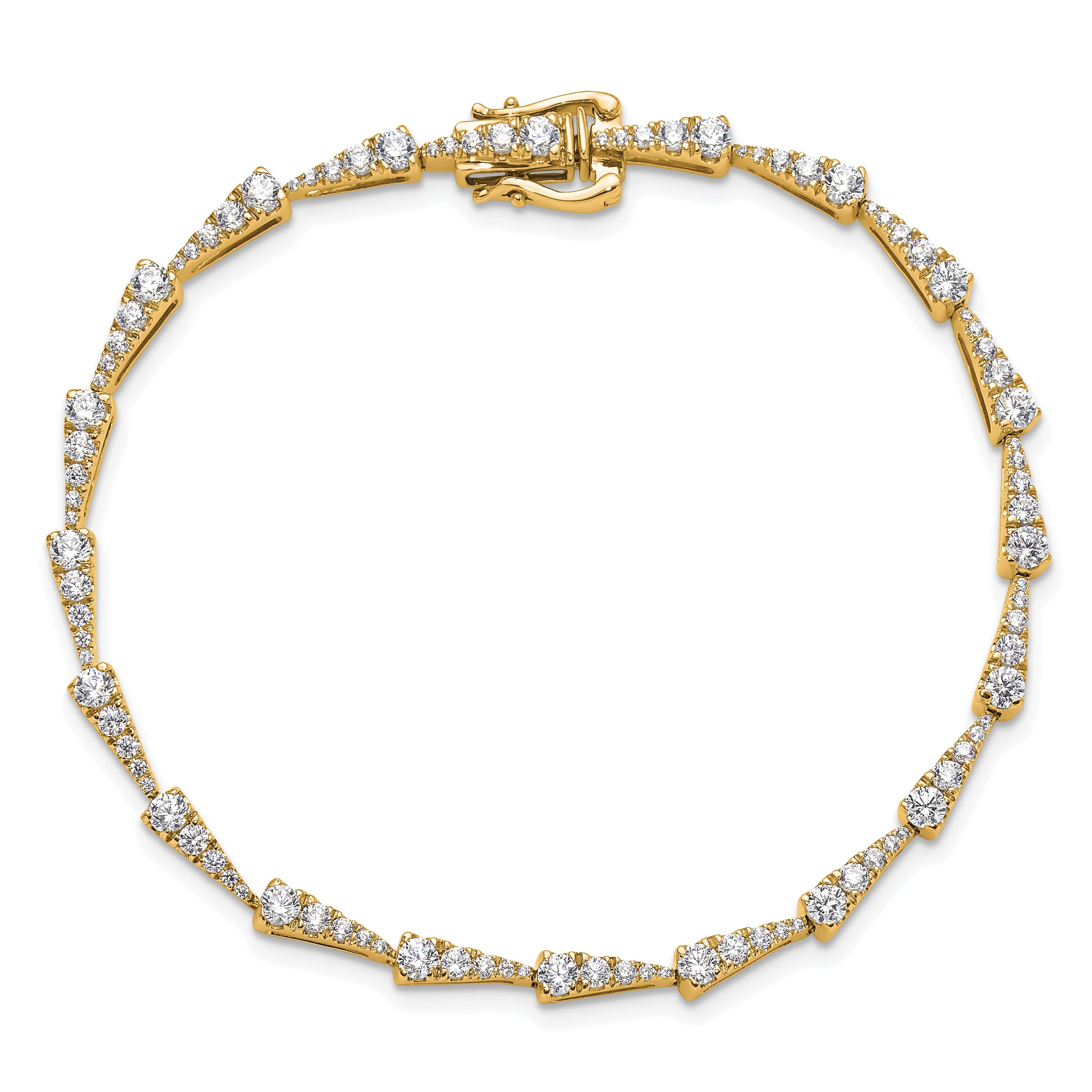 14k Yellow Gold Lab Grown Diamond Link Fashion Bracelet