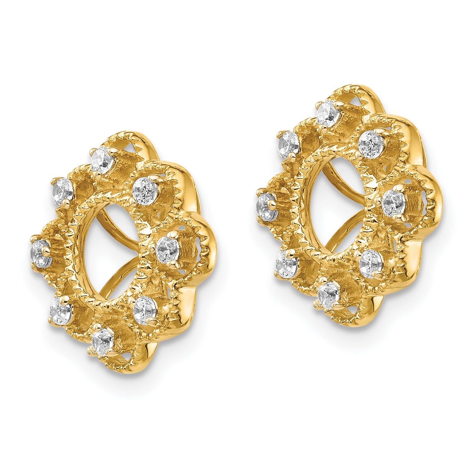 14k Gold Lab Grown Diamond Earring Jacket
