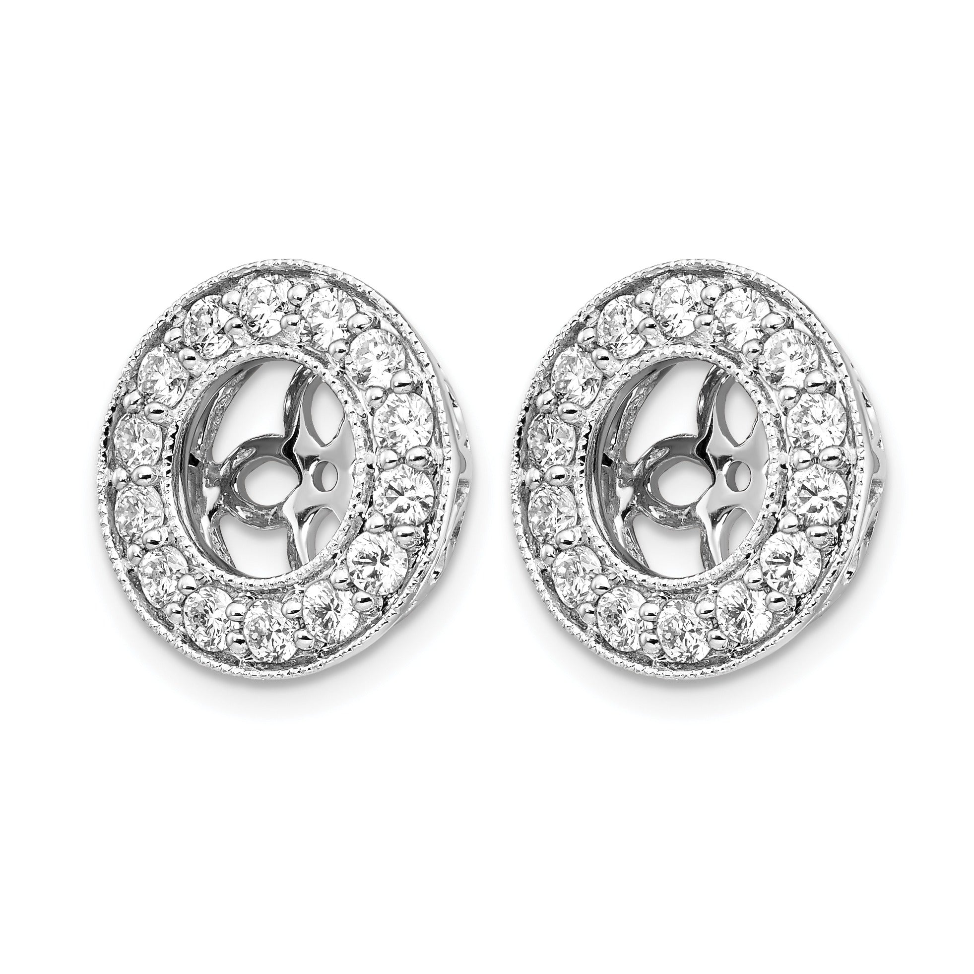 14K White Gold Lab Grown Diamond Earring Jackets