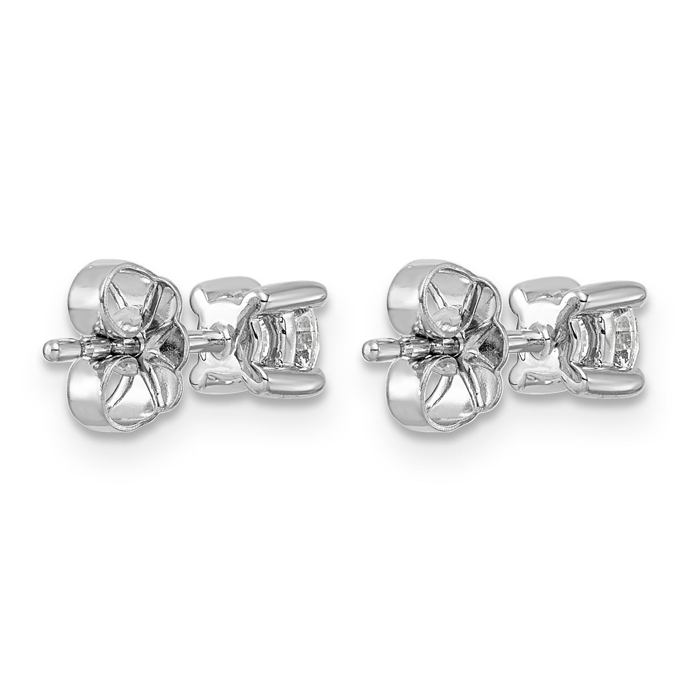 14K White Gold Round Lab Grown Diamond Stud Earrings