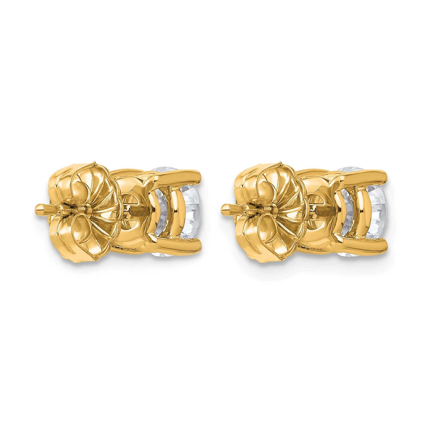 14K Gold Lab Grown Diamond Complete Post and Push Back Stud Earrings