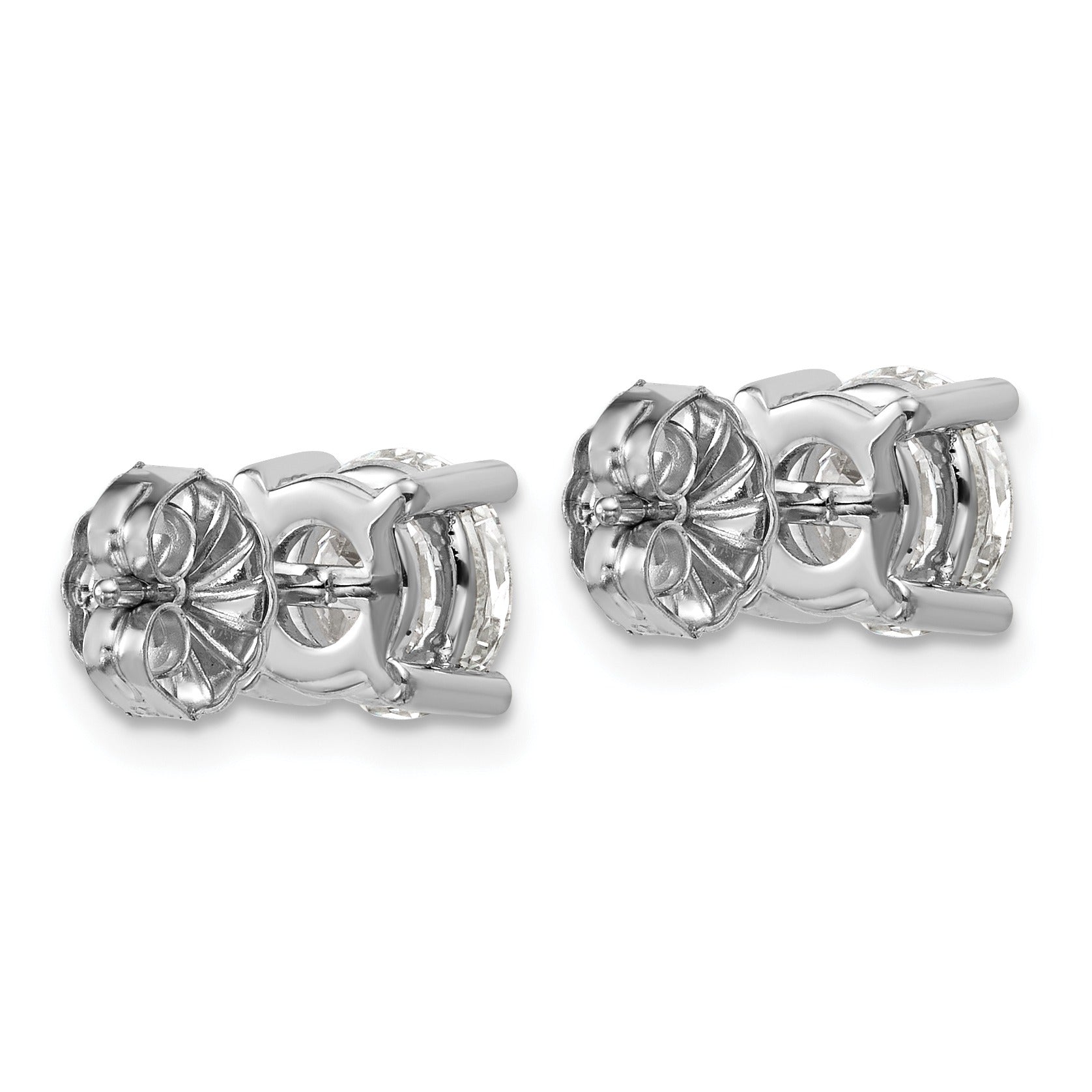 14K White Gold Lab Diamond Round Shaped Stud Earrings