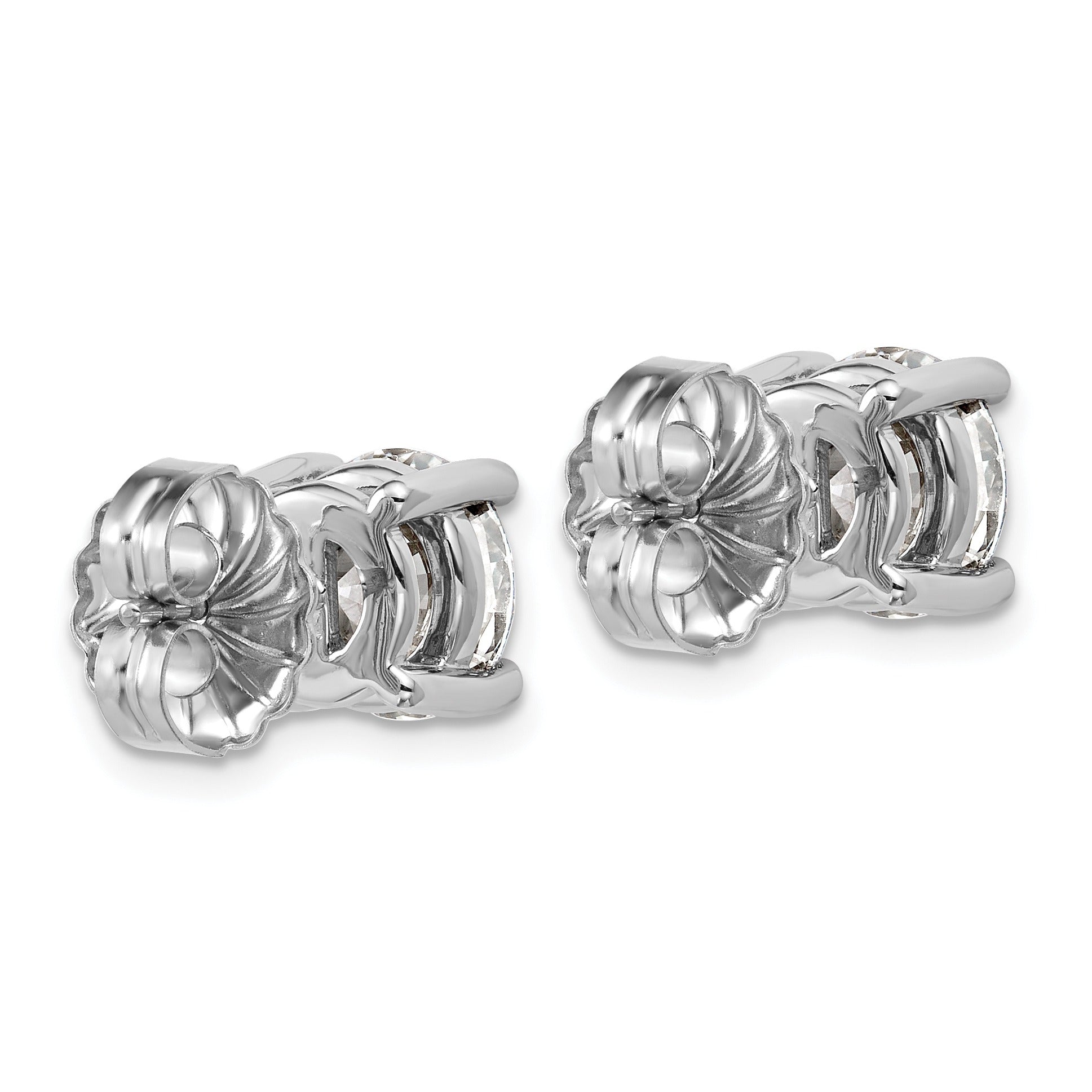 14K White Gold Round Shaped Lab Grown Diamond Stud Earrings