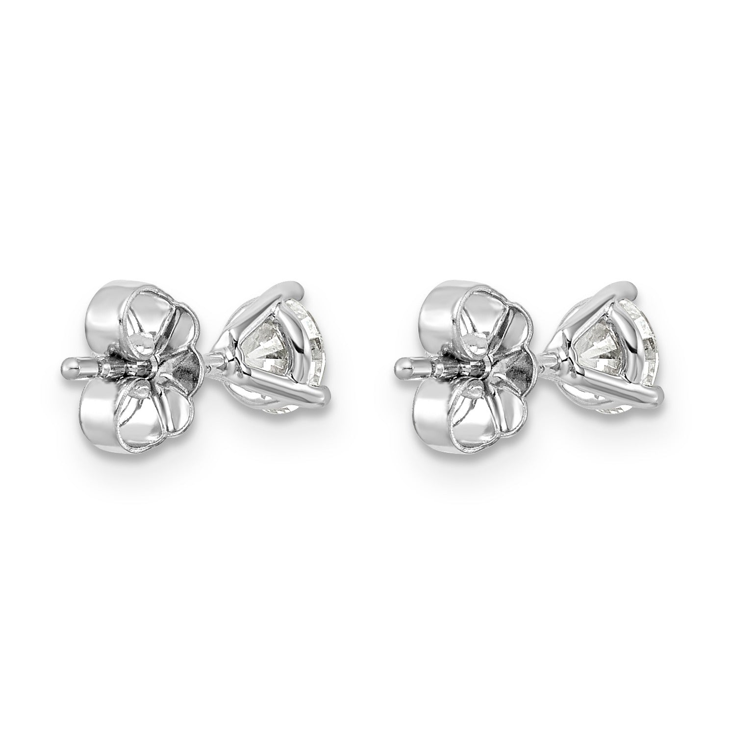 14K White Gold Lab Grown Diamond Round Shaped Stud Earrings