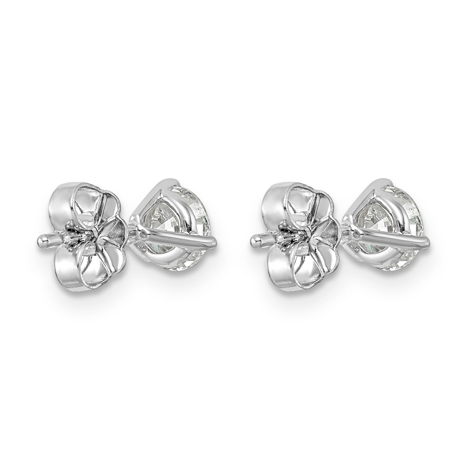 14K White Gold Lab Diamond Round Shaped Stud Earrings