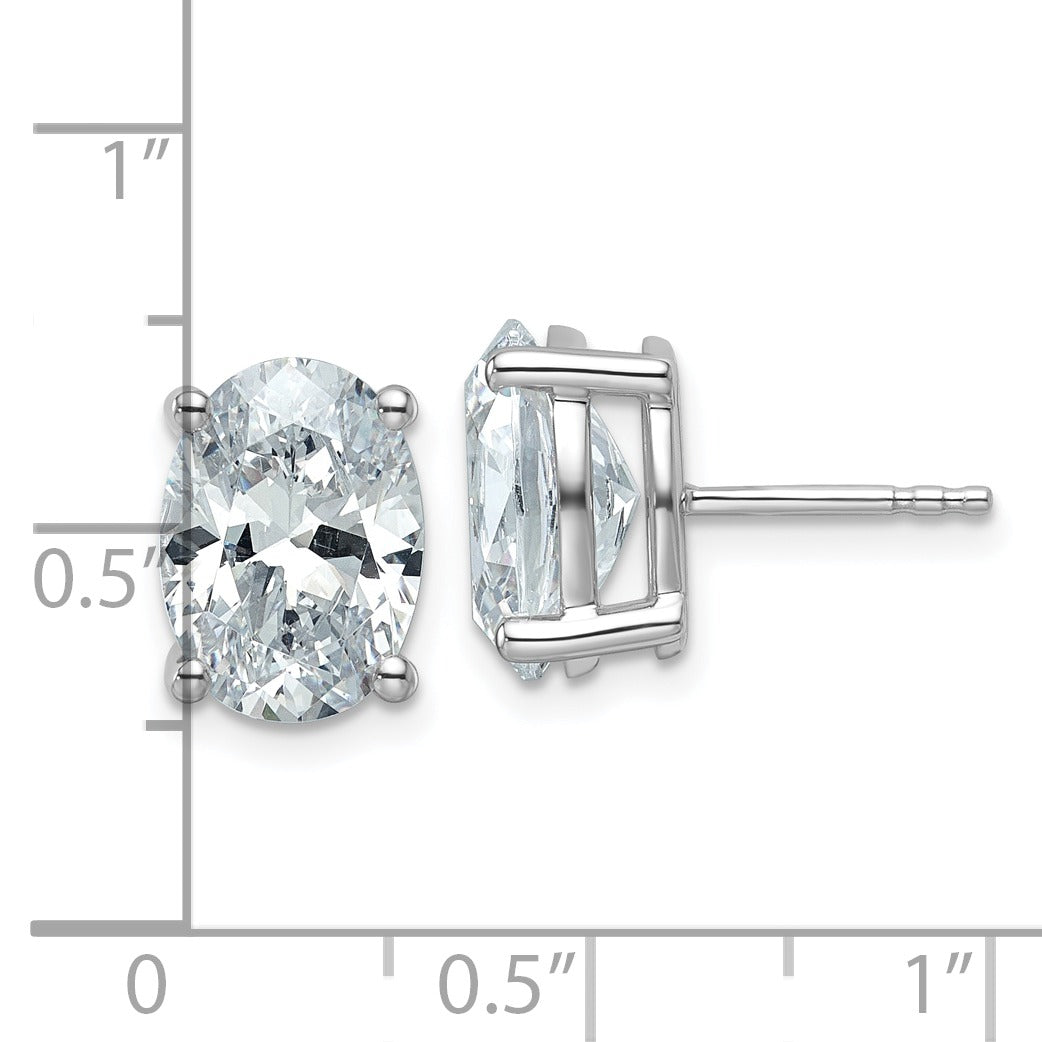 14K Gold Lab Grown Oval Diamond Stud Earrings