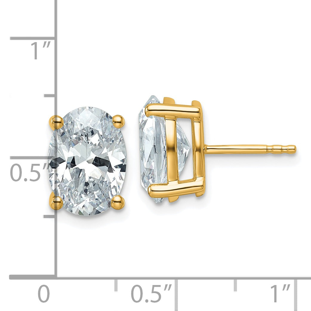 14K Gold Lab Grown Oval Diamond Stud Earrings