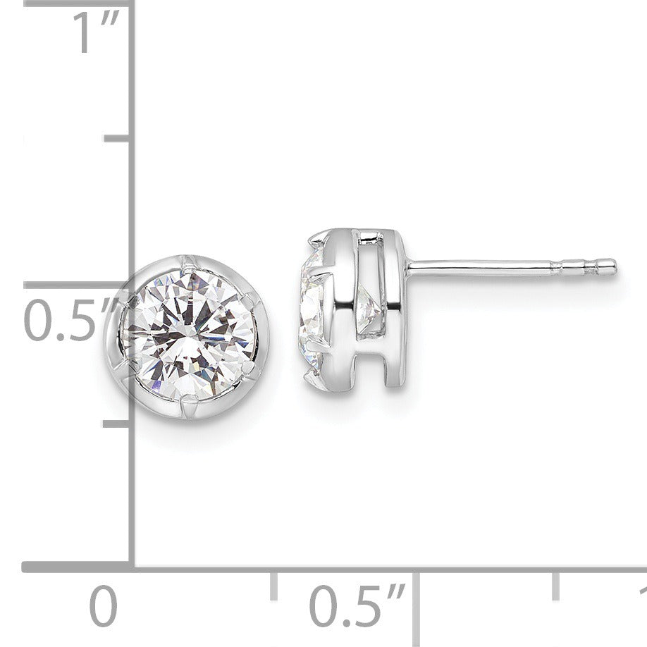 14K White Gold Lab Grown Diamond Solitaire Post Earrings