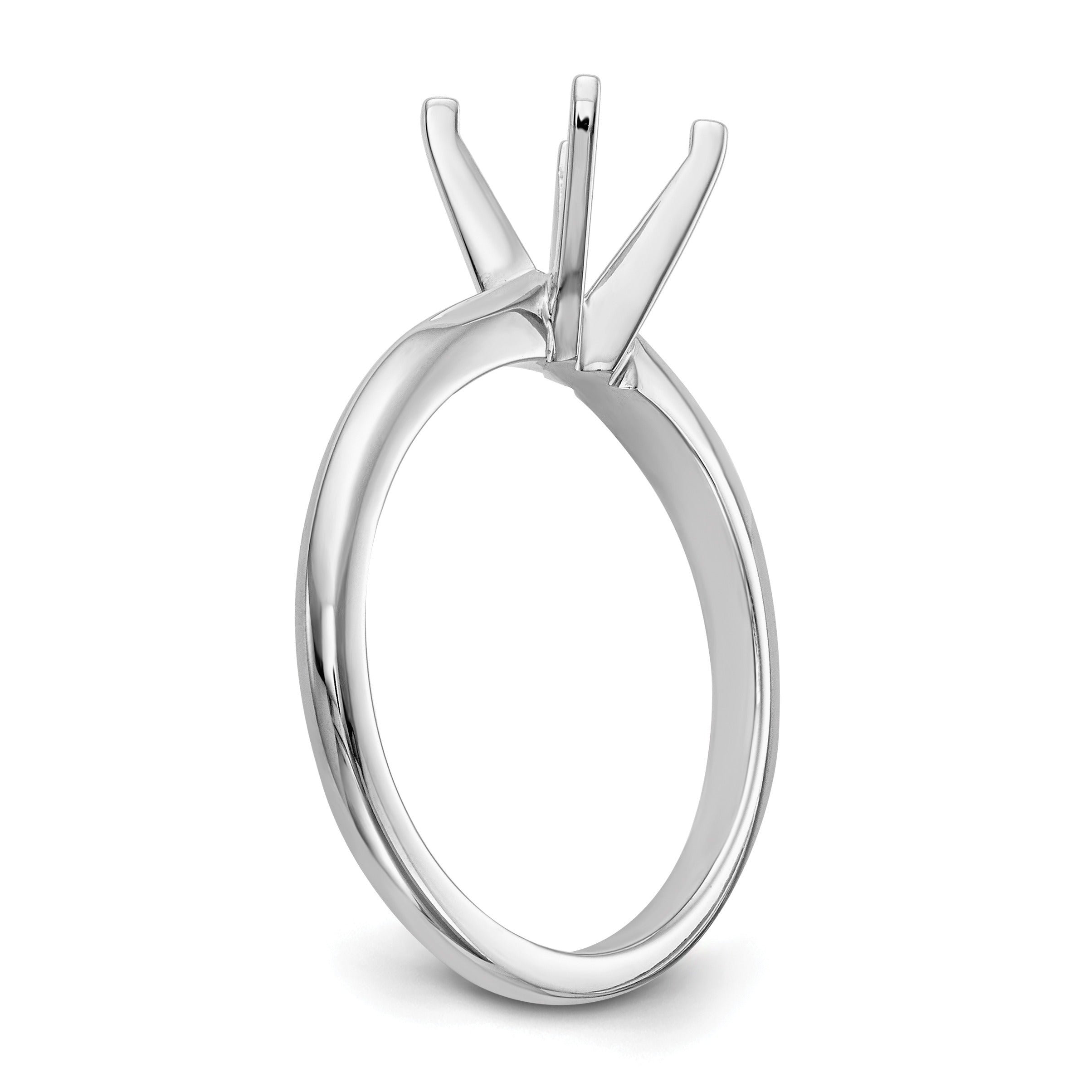 14k White Gold 2 carat Lightweight Solitaire Ring Mounting
