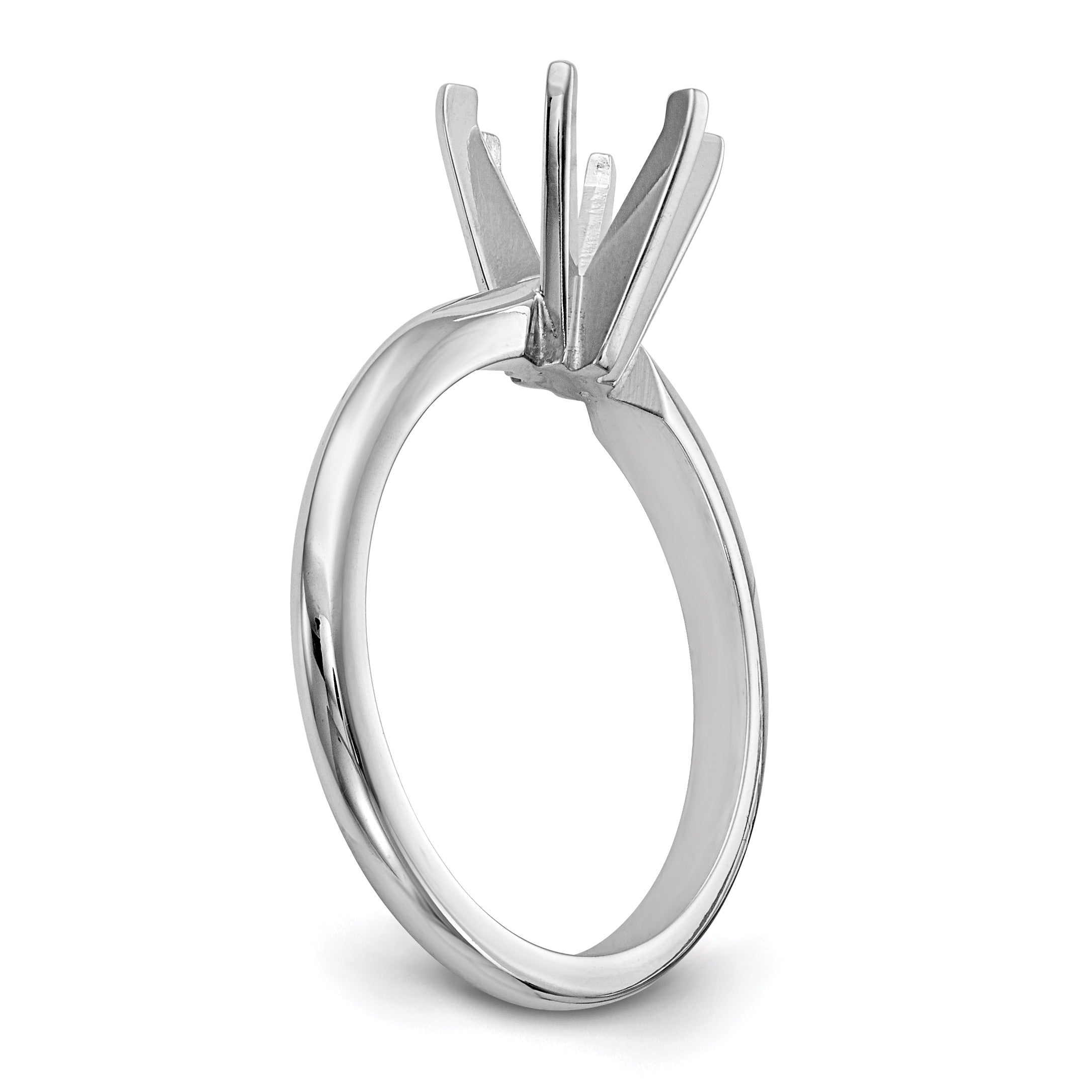 14k White Gold 1/2 carat Lightweight Knife Edge Ring Mounting