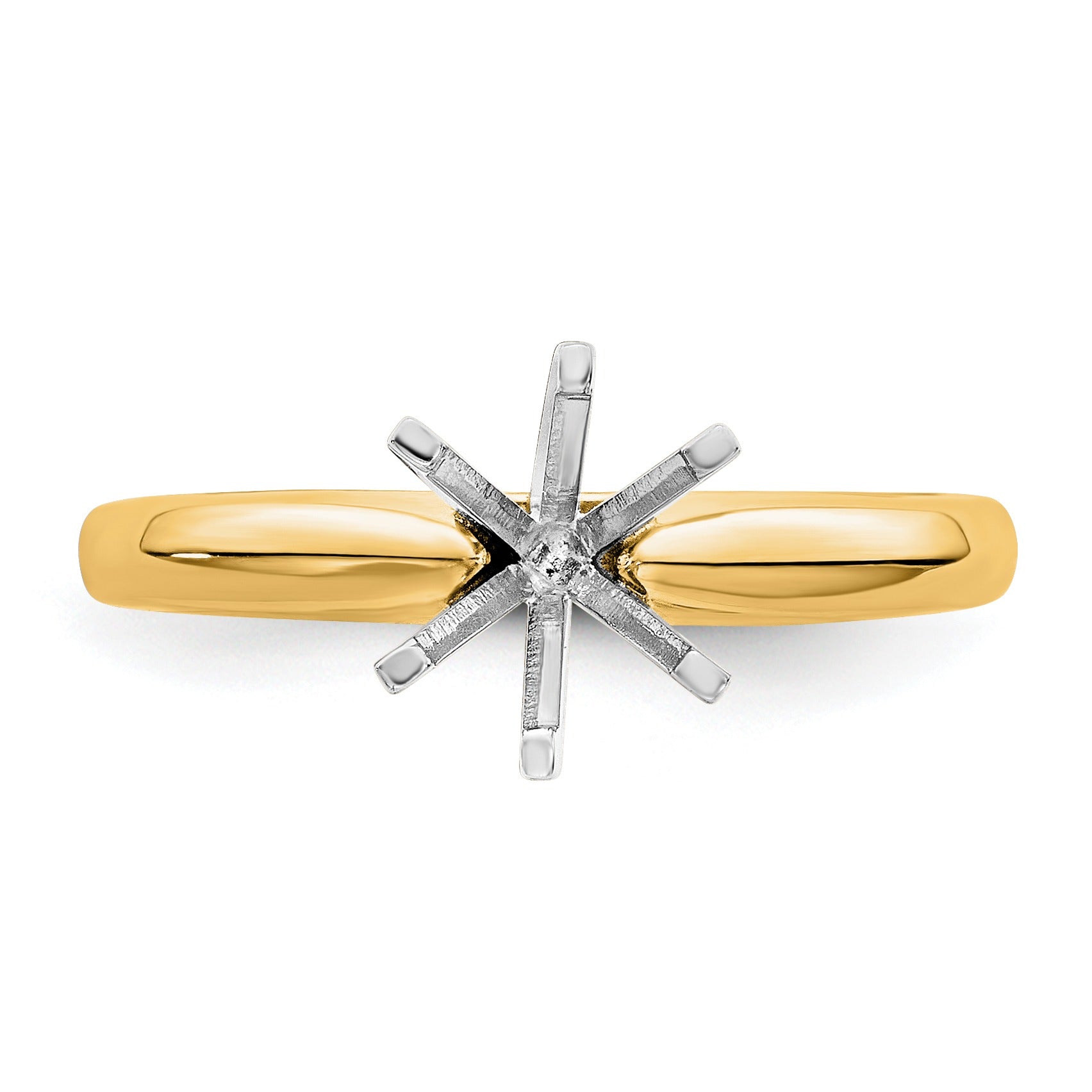 14k Yellow Gold 1 carat Ring Round Solitaire Ring Mounting