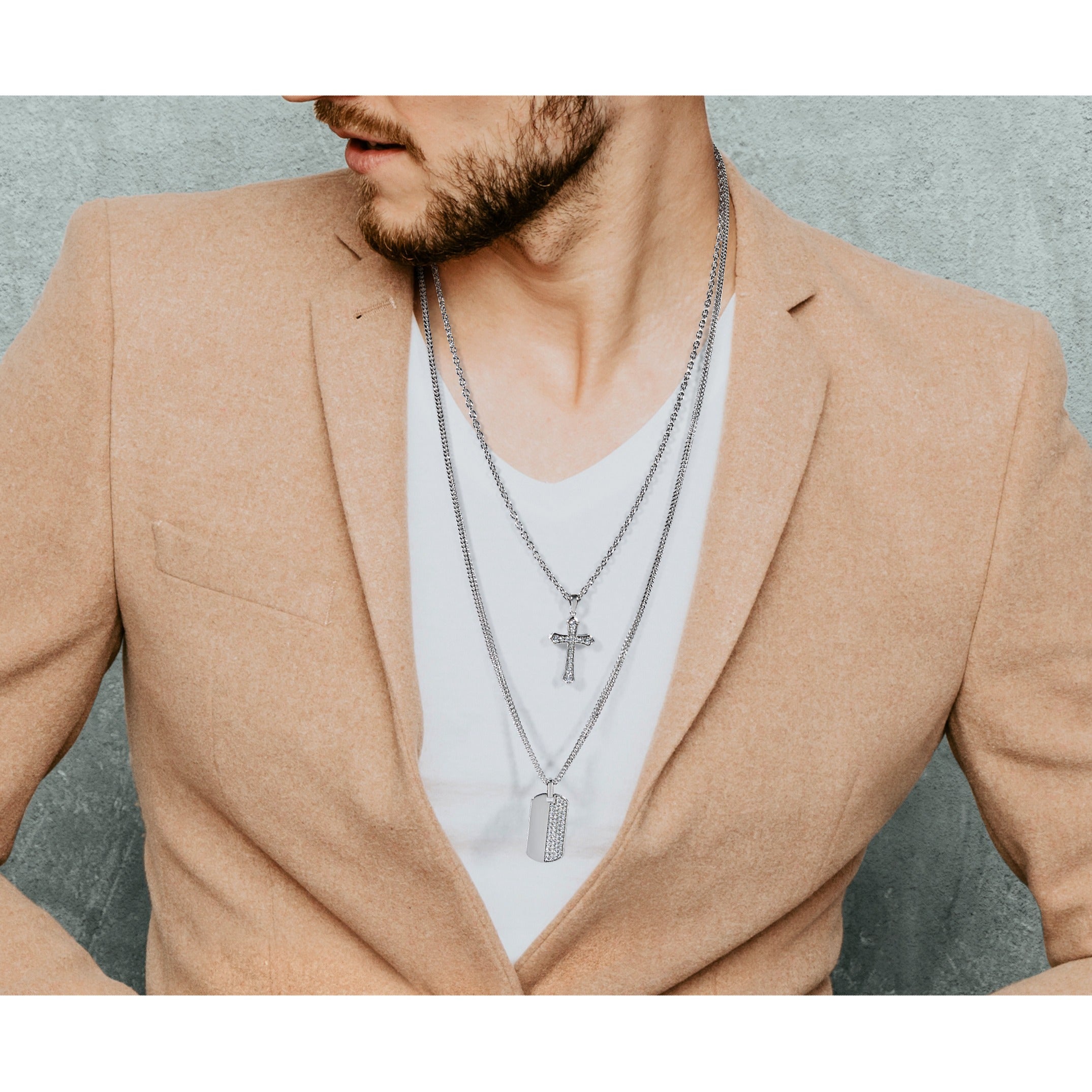 14K Gold  1 carat Lab Grown Diamond Dog Tag Pendant