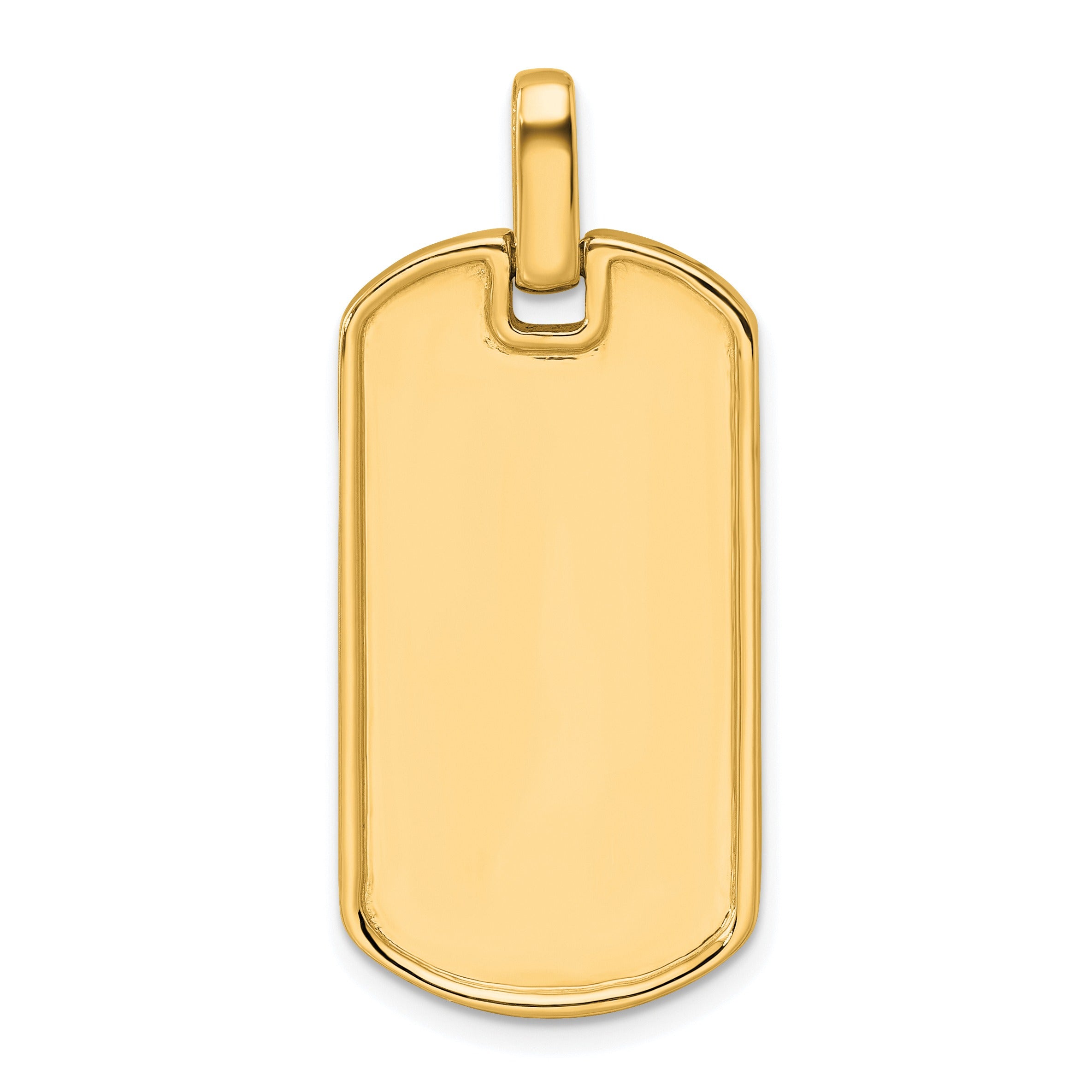 14K Gold  1 carat Lab Grown Diamond Dog Tag Pendant