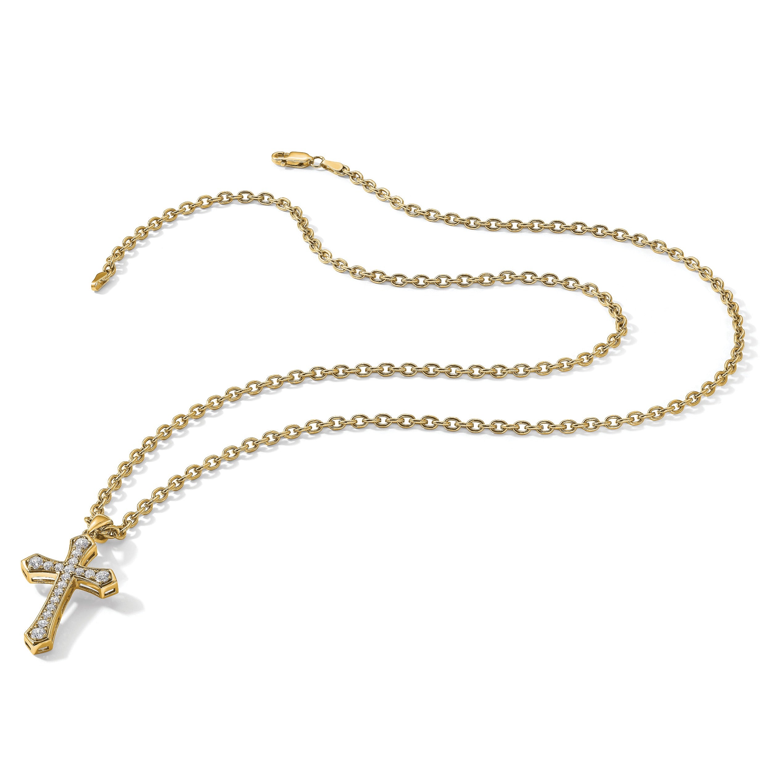 14K Gold 3/4 carat Lab Grown Diamond Cross Pendant