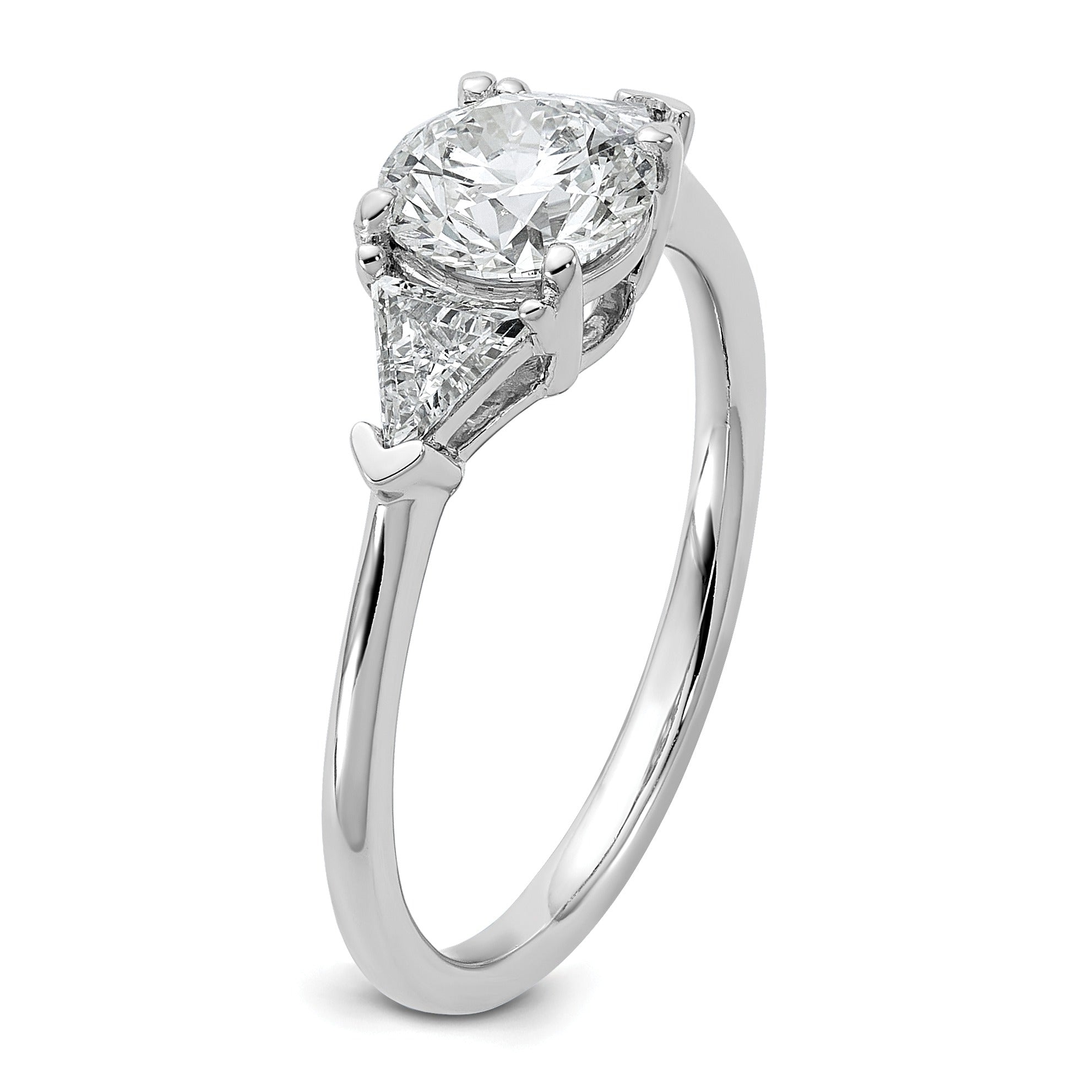 14K White Gold Lab Grown Diamond 3-Stone Engagement Ring