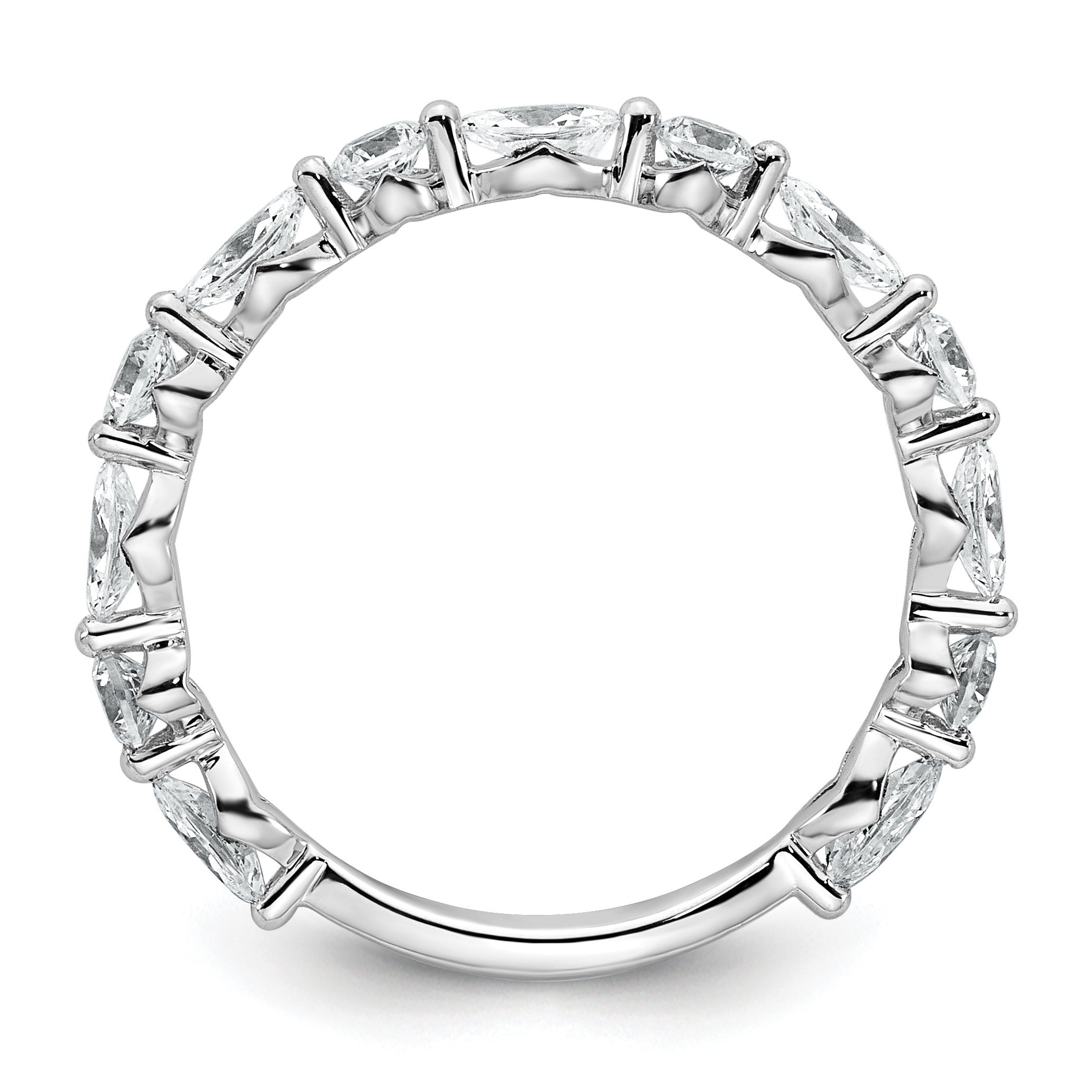 14K White Gold Lab Grown Diamond Wedding Band Ring 0.75 Ct