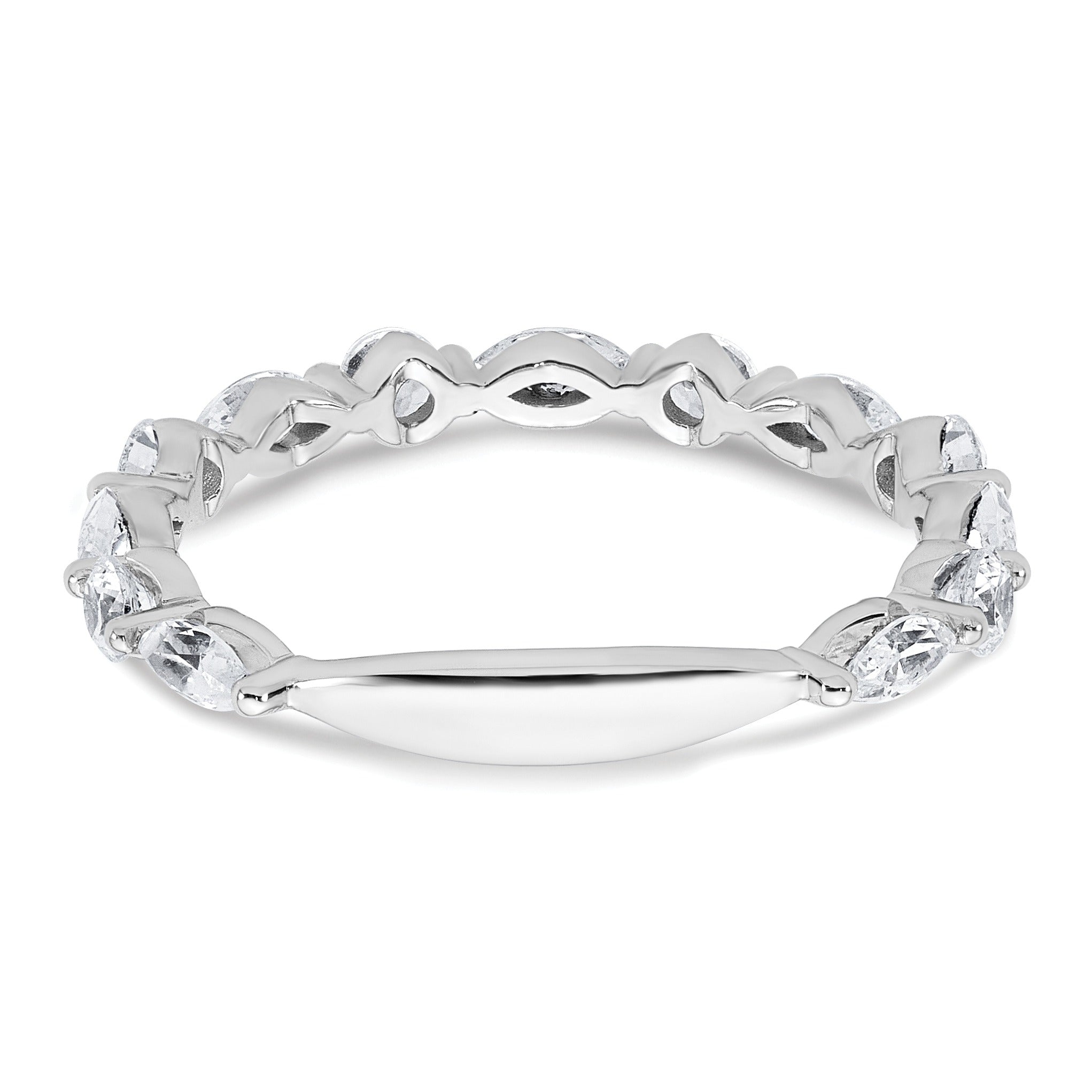 14K White Gold Lab Grown Diamond Wedding Band Ring