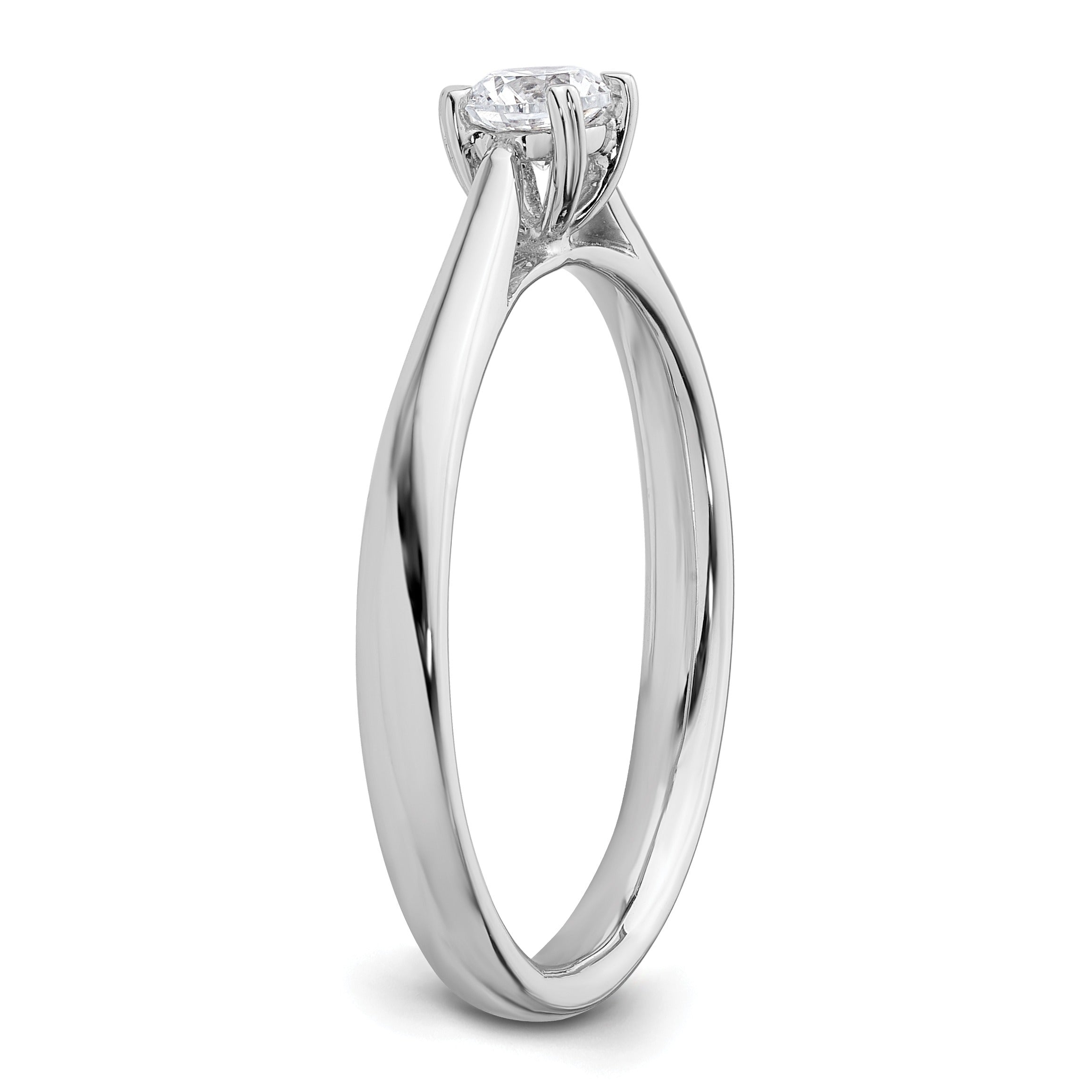 14K  Gold Lab Grown Round Diamond Solitaire Ring