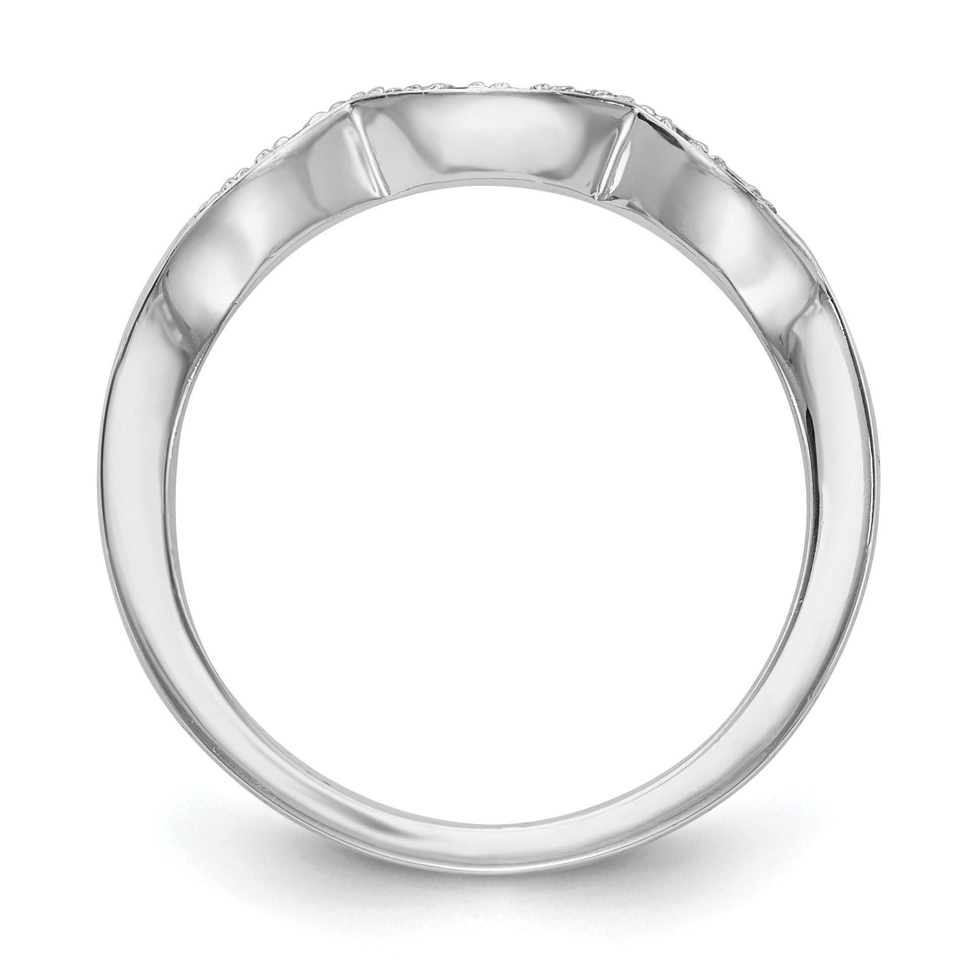 0.12 Ct Round White Lab Grown Diamond Pavé 14K White Gold Wedding Band Enhancer