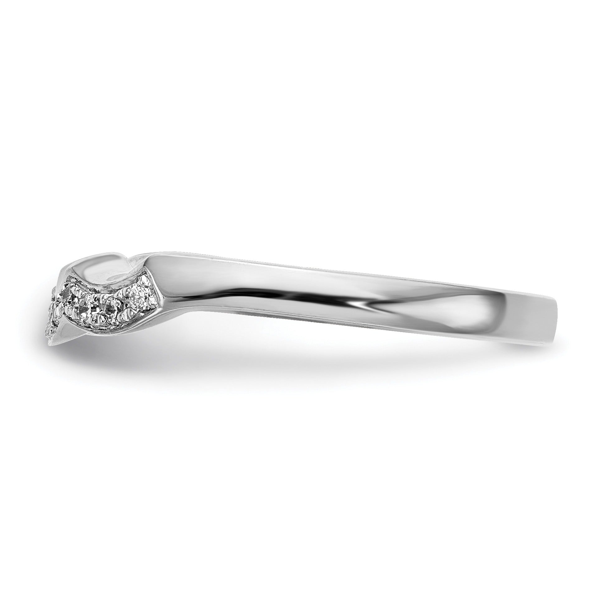 0.12 Ct Round White Lab Grown Diamond Pavé 14K White Gold Wedding Band Enhancer