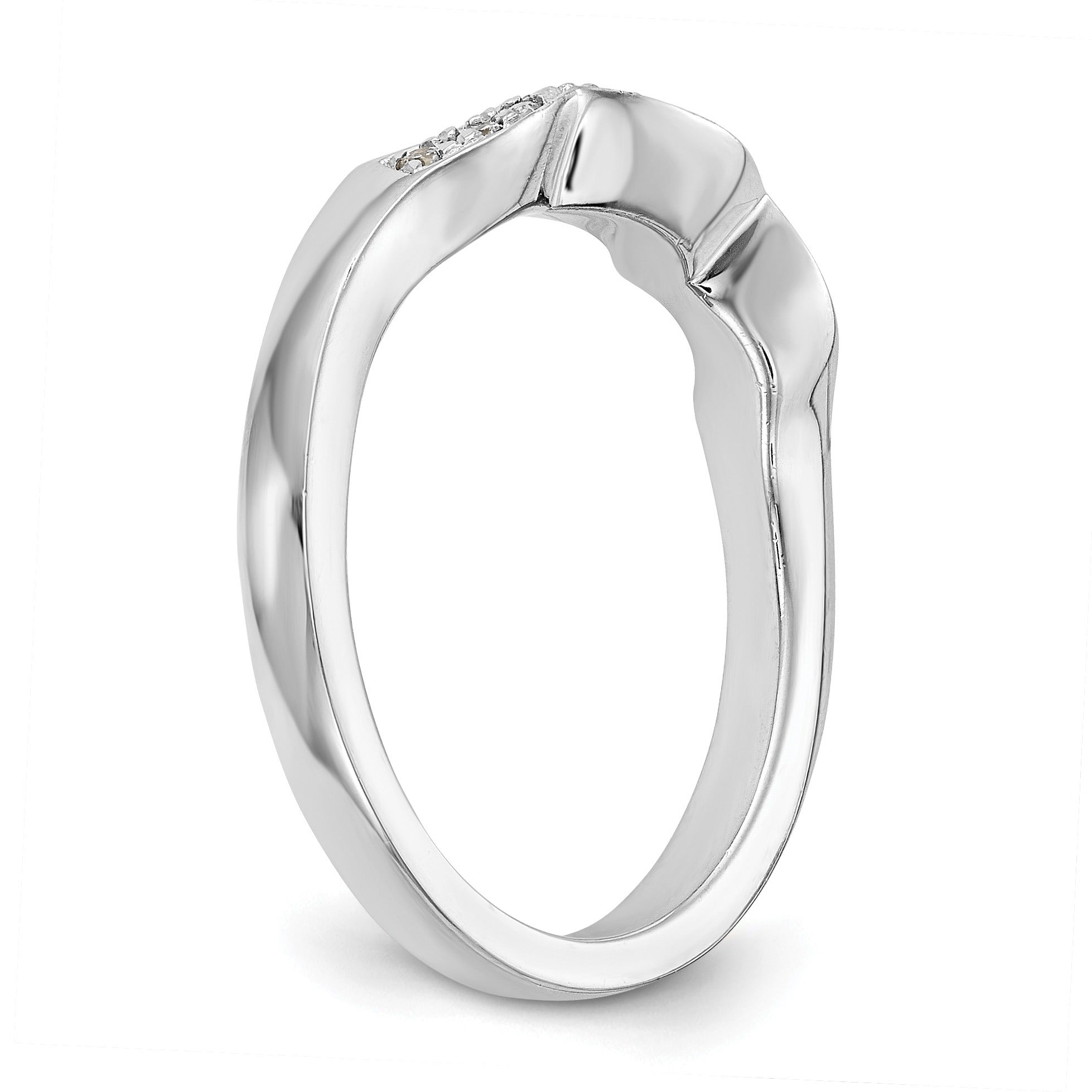 0.12 Ct Round White Lab Grown Diamond Pavé 14K White Gold Wedding Band Enhancer