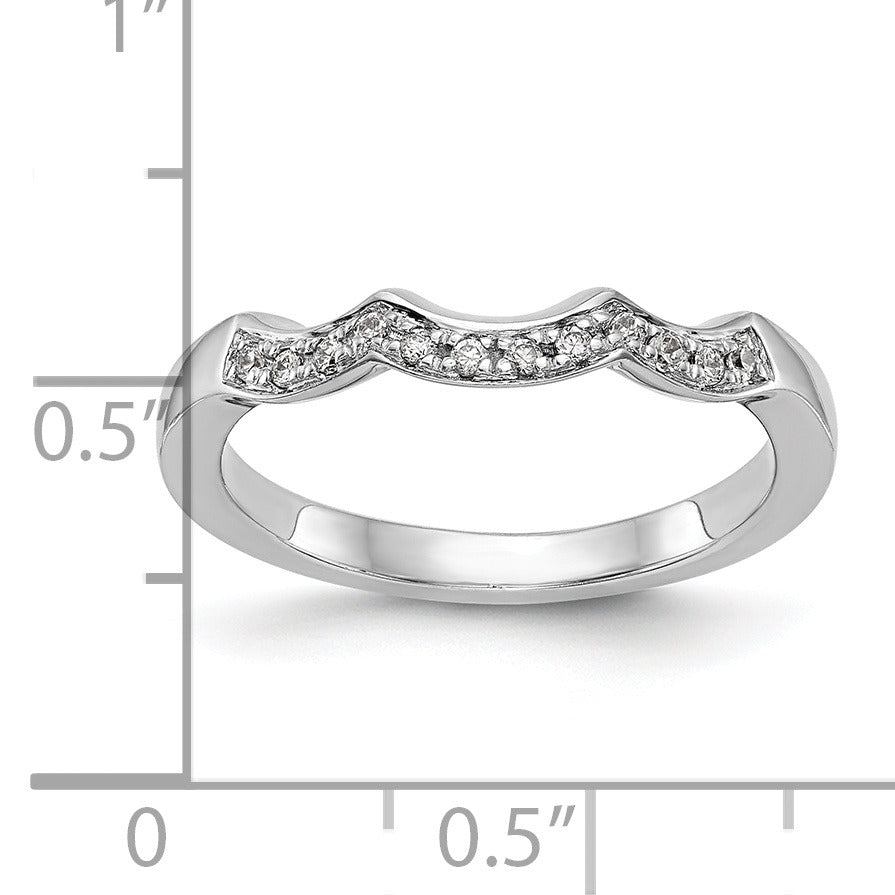 0.12 Ct Round White Lab Grown Diamond Pavé 14K White Gold Wedding Band Enhancer