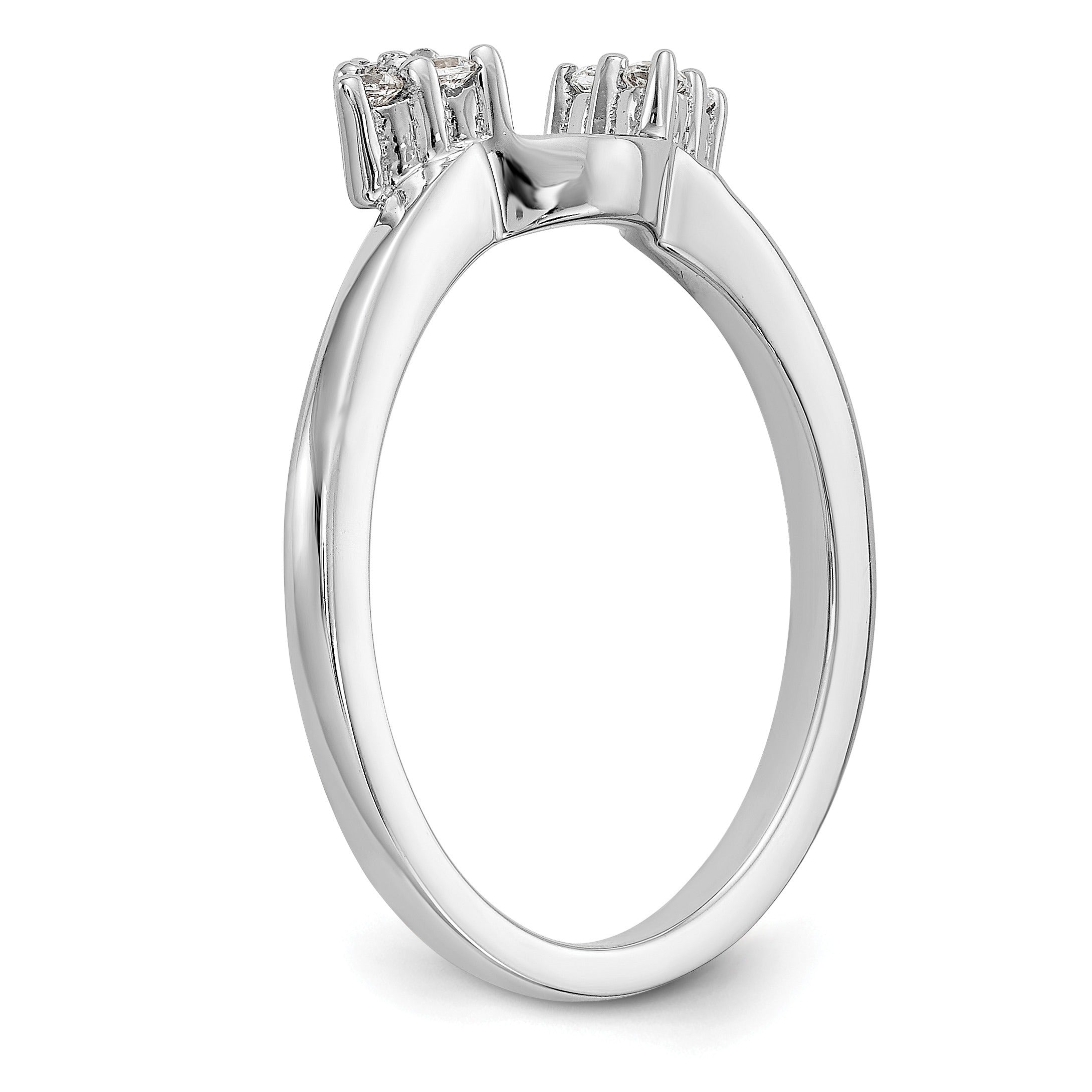 14K White Gold Lab Grown Diamond Wrap Ring 0.12 Ct