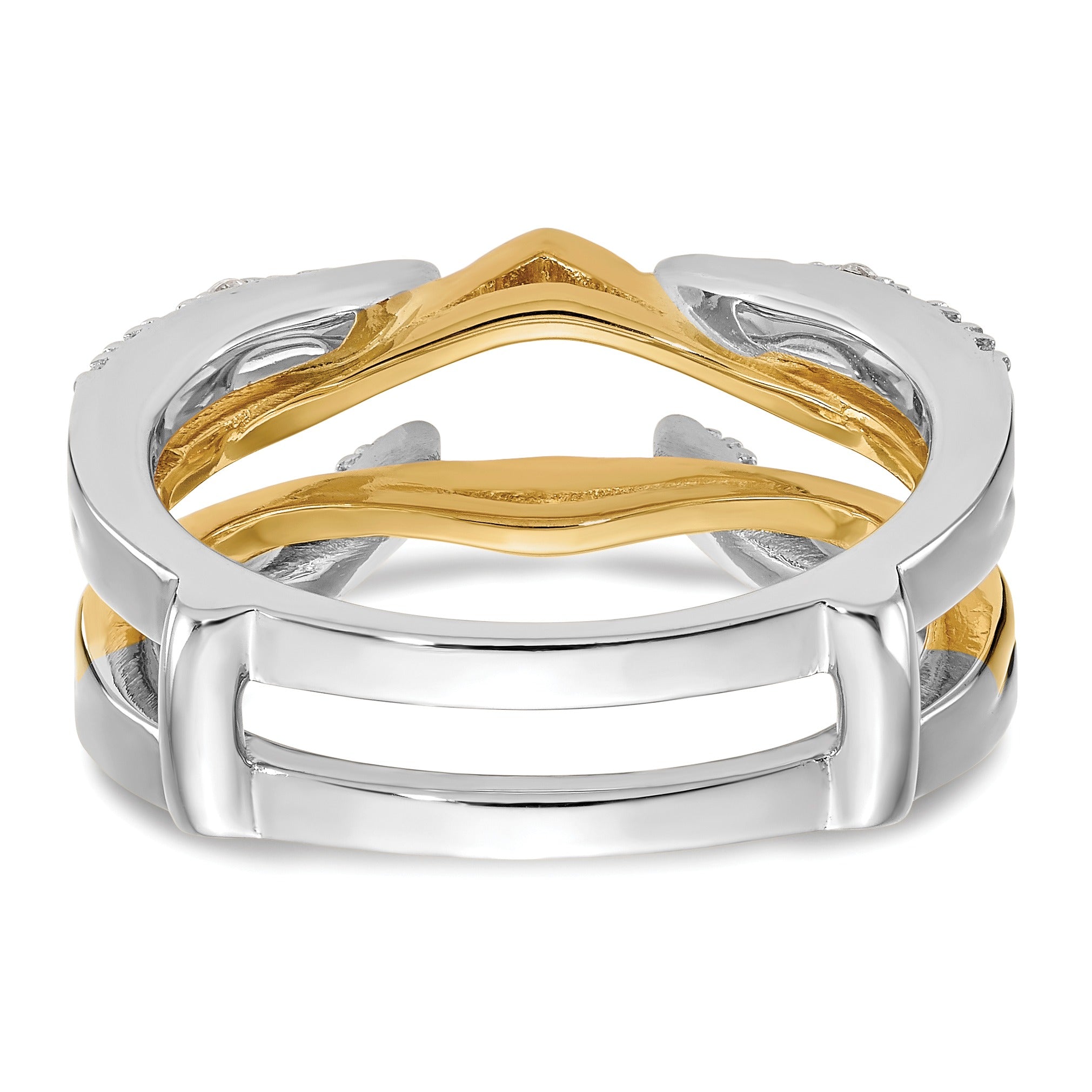 14K Two-tone Lab Grown Diamond Ring Guard