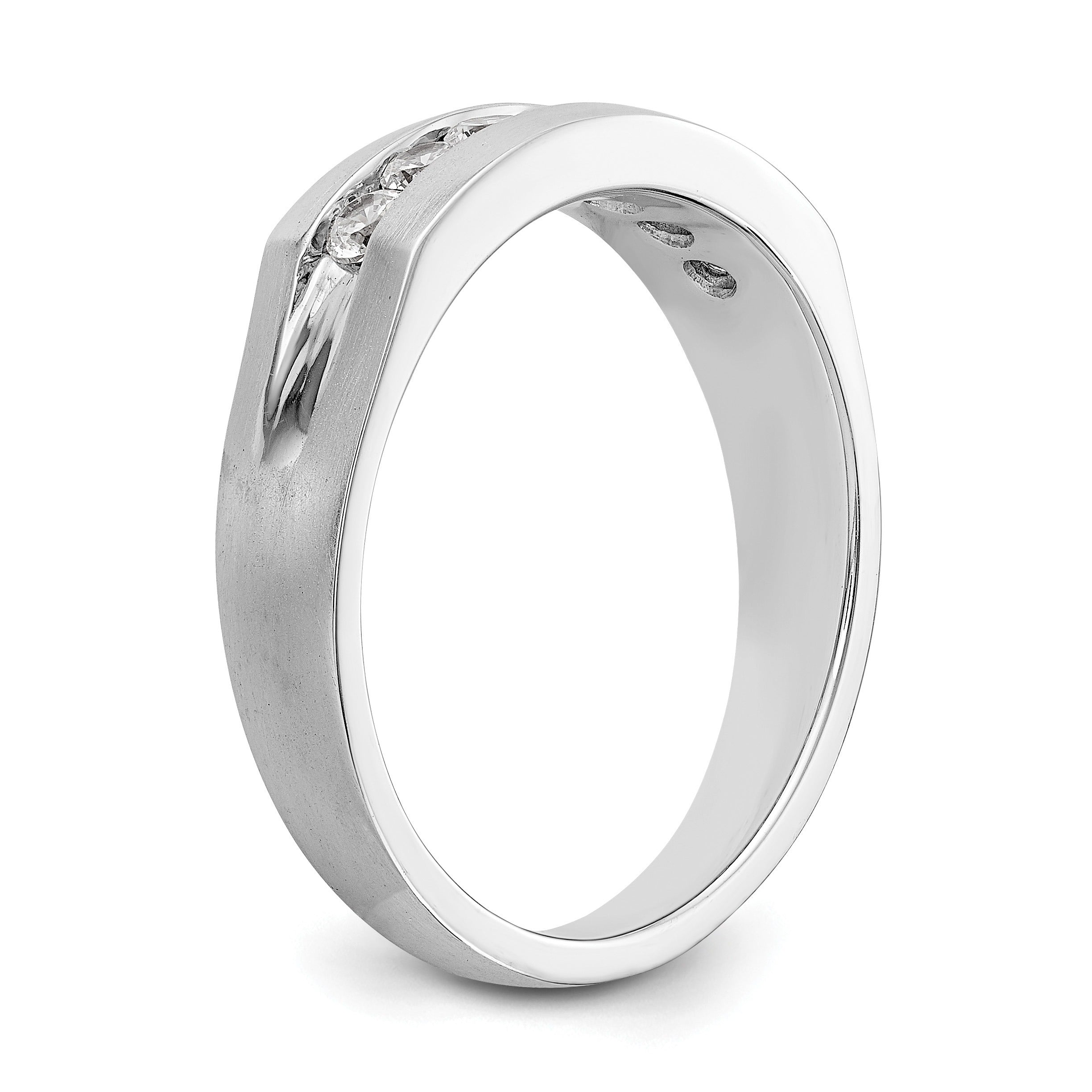 Men's 1/2 ct Lab Grown Diamond Channel Band Ring 14K White Gold