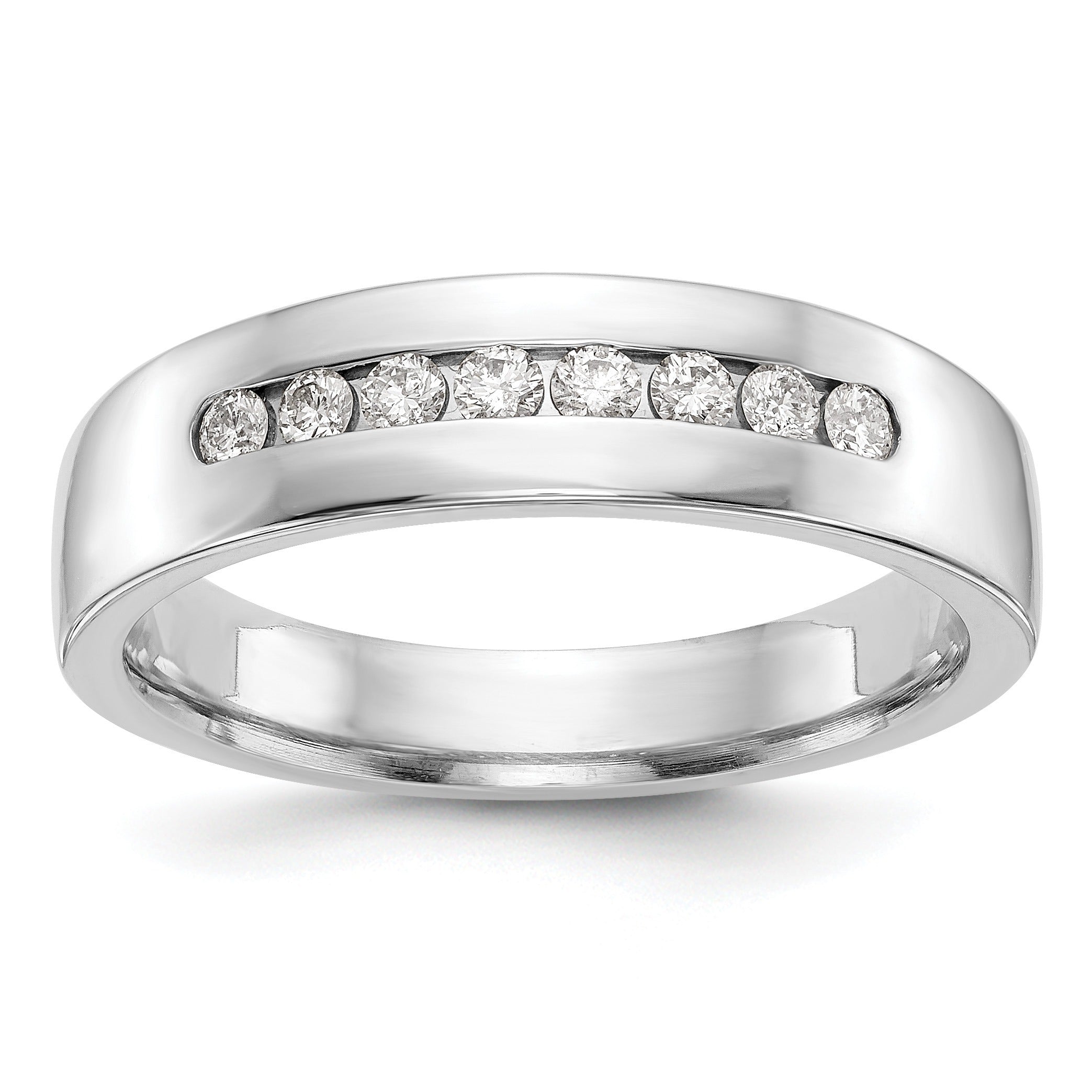 14K Gold 8-Stone 1/2 ct Diamond Men's Channel Band Ring