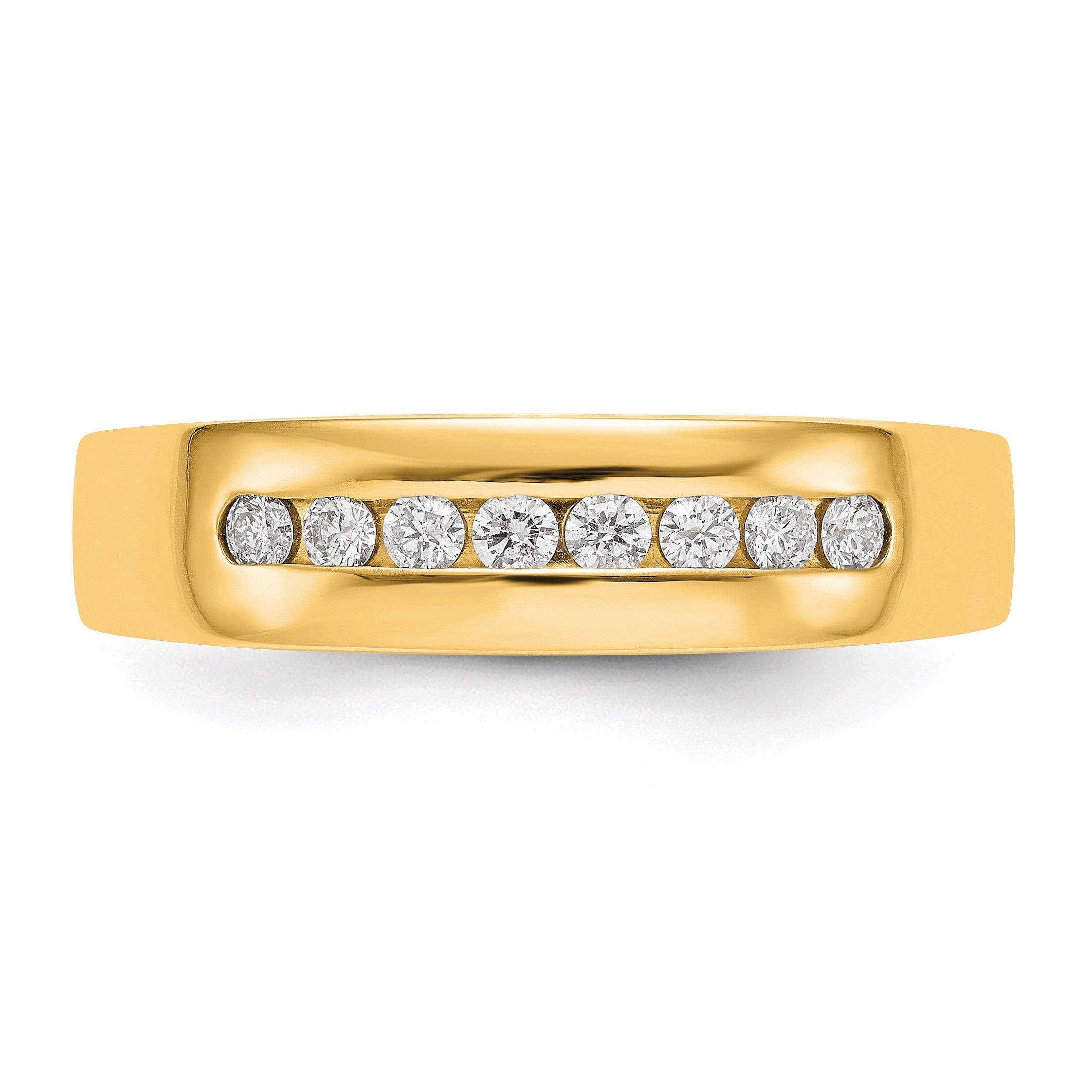14K Gold 8-Stone 1/2 ct Diamond Men's Channel Band Ring