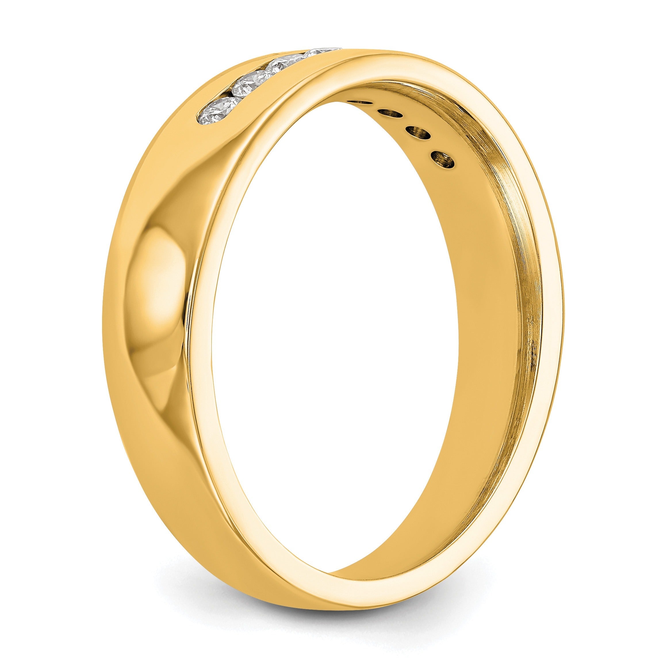 14K Gold 8-Stone 1/2 ct Diamond Men's Channel Band Ring