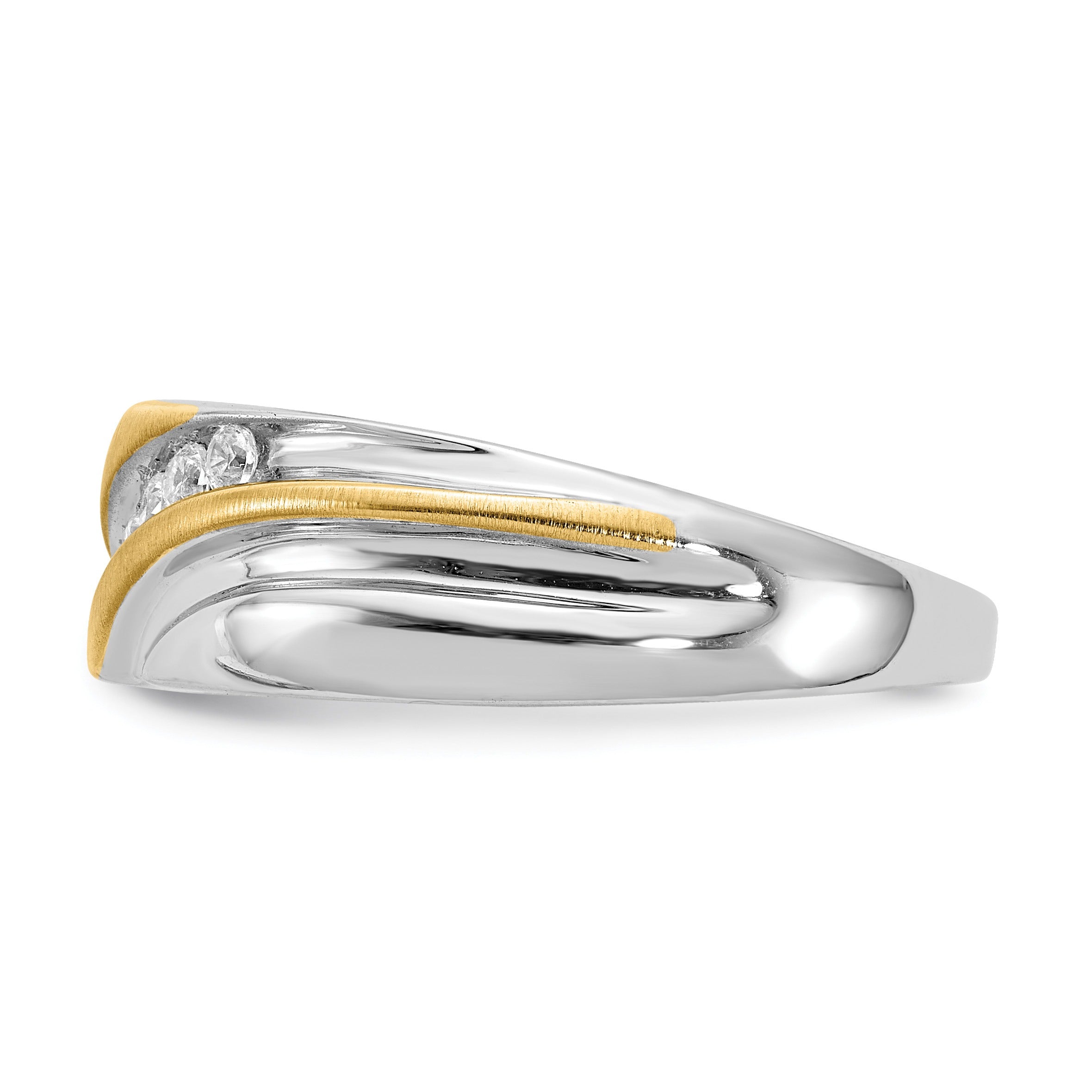 14k Two-tone 1/4 ct Lab Grown Diamond Seven Stone Men's Band Ring