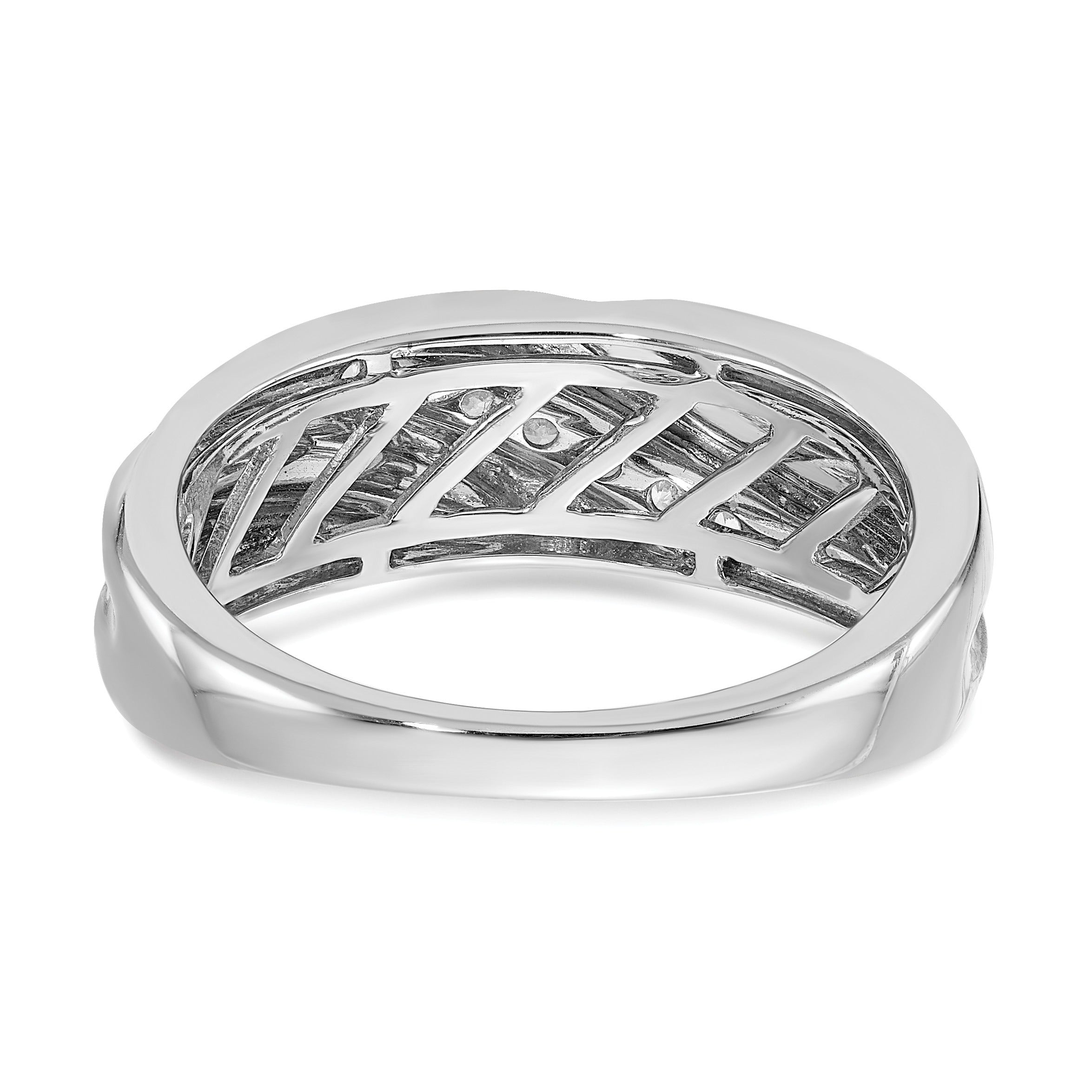 14k Two-tone 1/4 ct Lab Grown Diamond Seven Stone Men's Band Ring