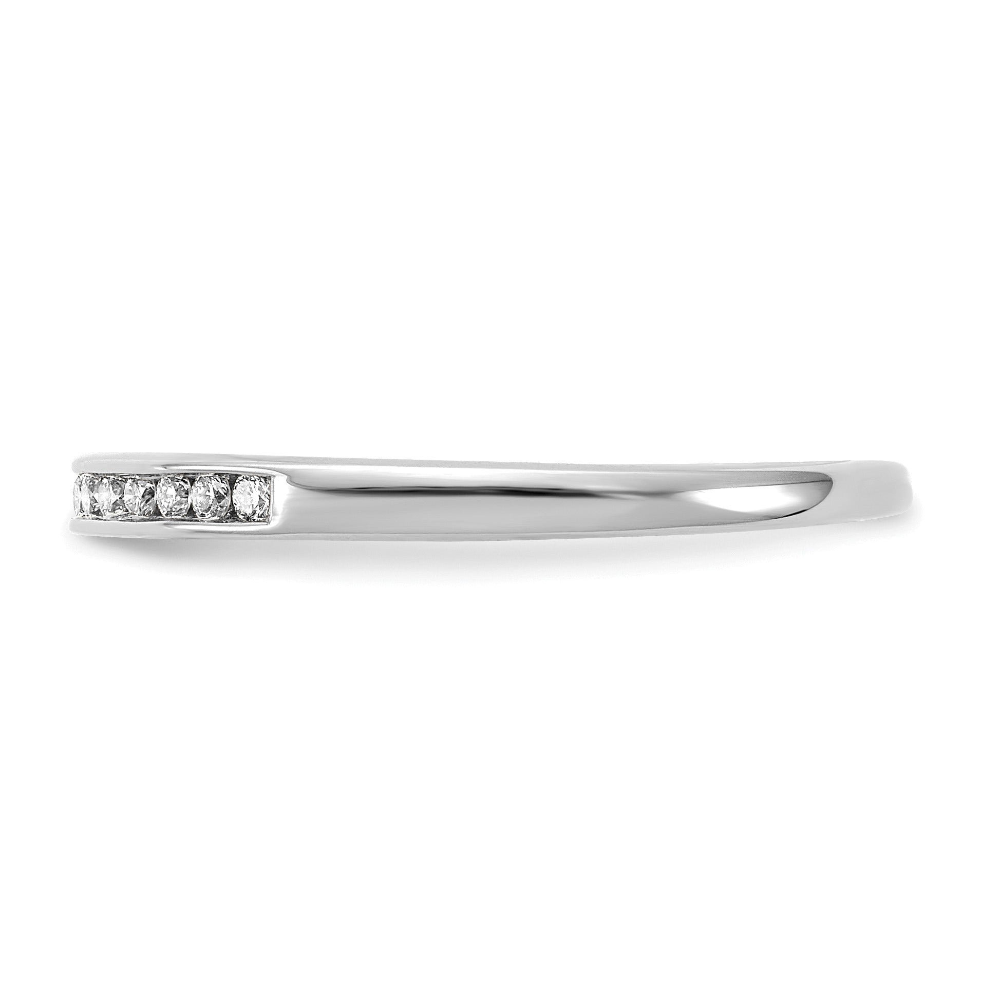 0.10 Ct Round Lab Grown Diamond Channel 14K White Gold Enhancer Band