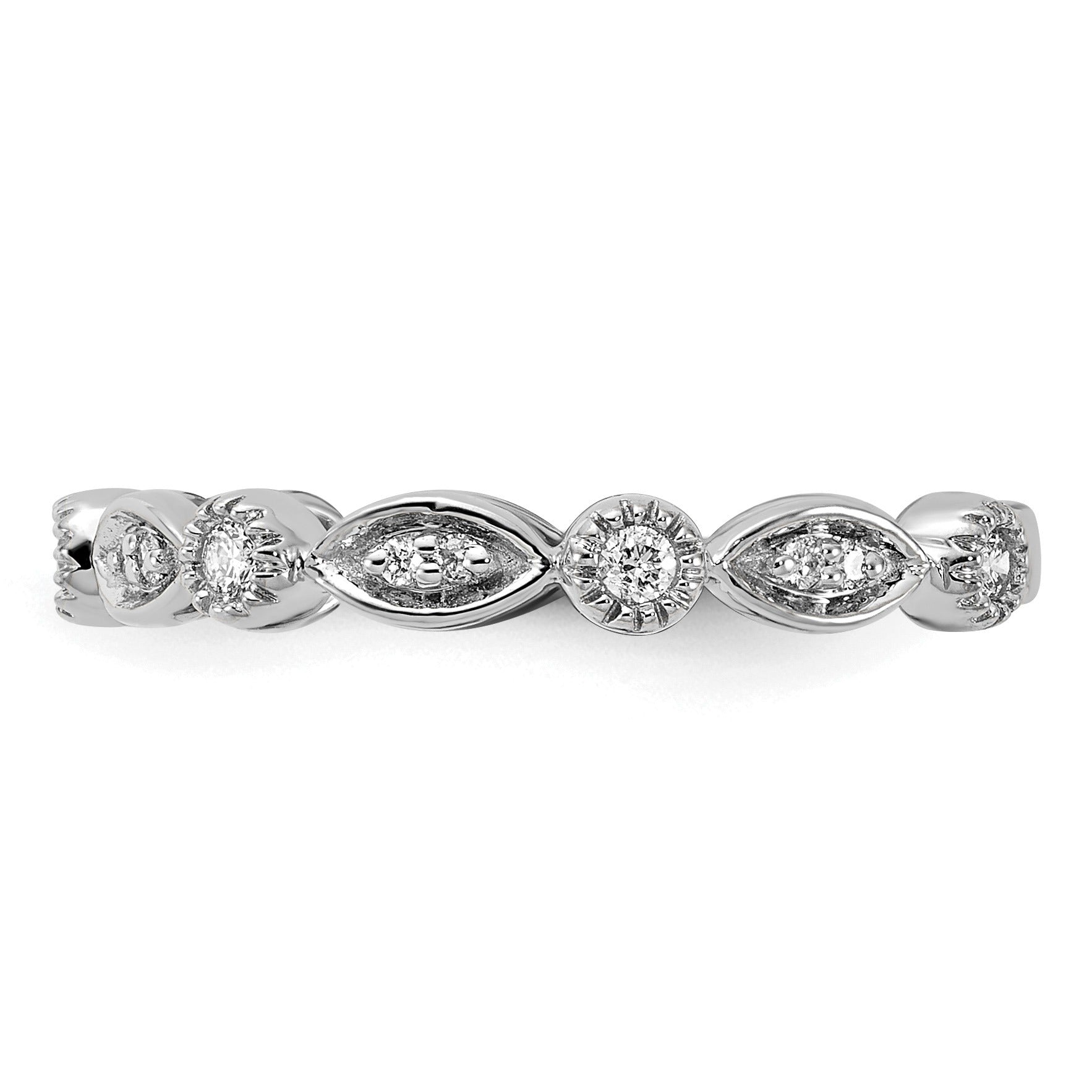 0.2 Ct Round Lab Grown Diamond Bezel 14K White Gold Fashion Enhancer Band