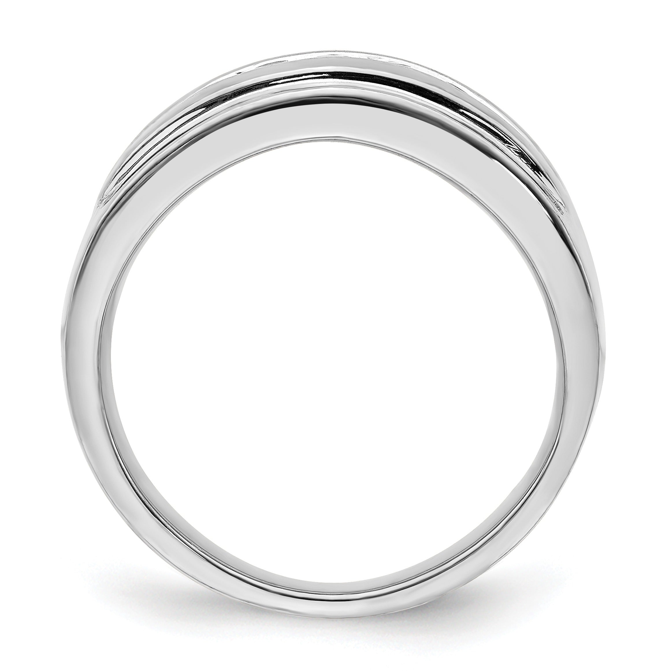 14k White Gold 1/4 ct 5 Stone Lab Grown Diamond Men's Channel Band Ring