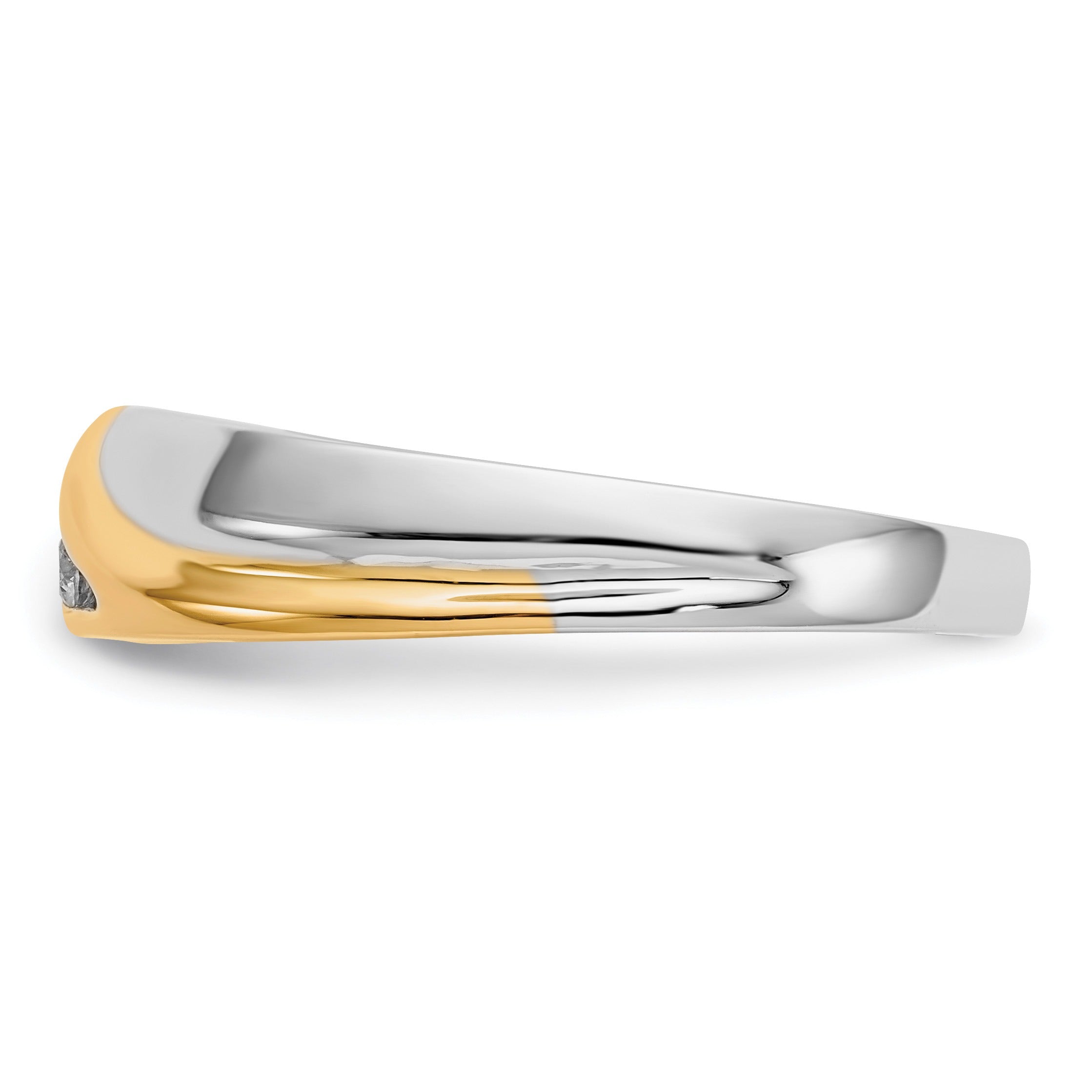 1/6 ct Lab Grown Diamond Four Stone Men's Band Ring 14k Two-tone