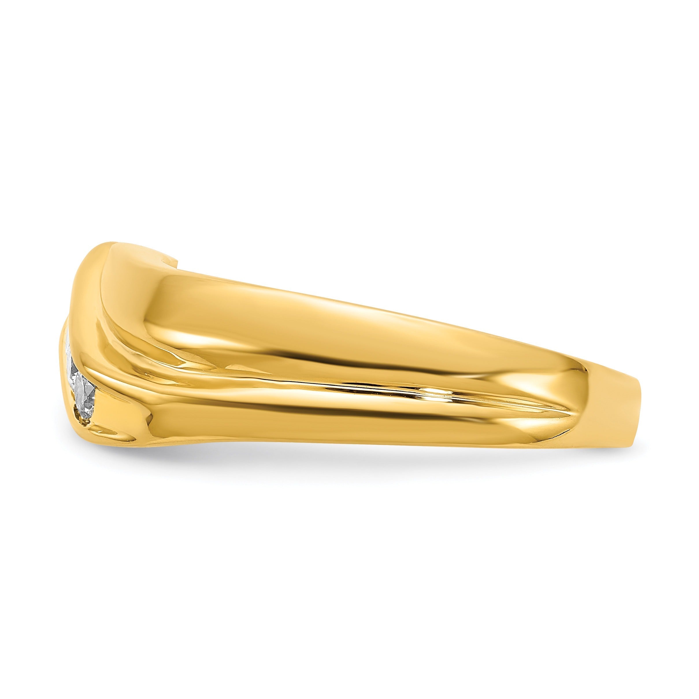 14k Gold 1/3 ct Lab Grown Diamond Five Stone Men's Ring