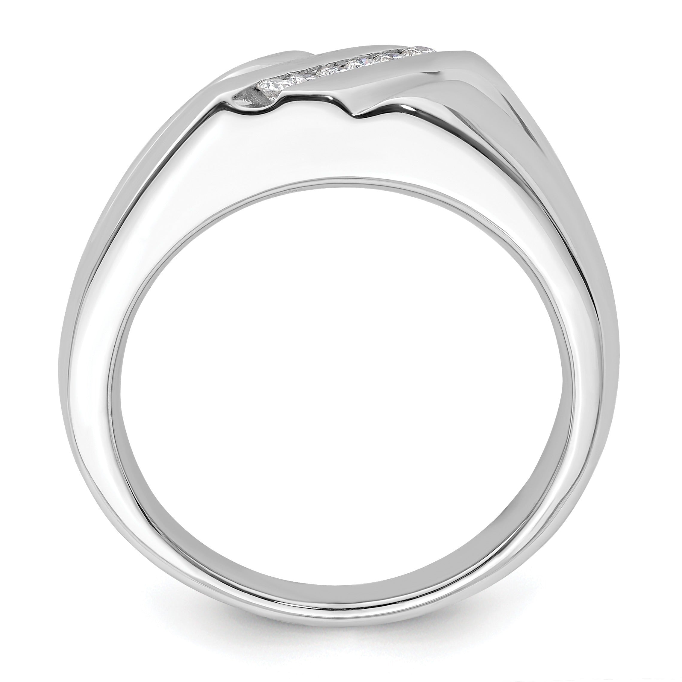 14k White Gold 1/6 ct Lab Grown Diamond Six Stone Men's Ring