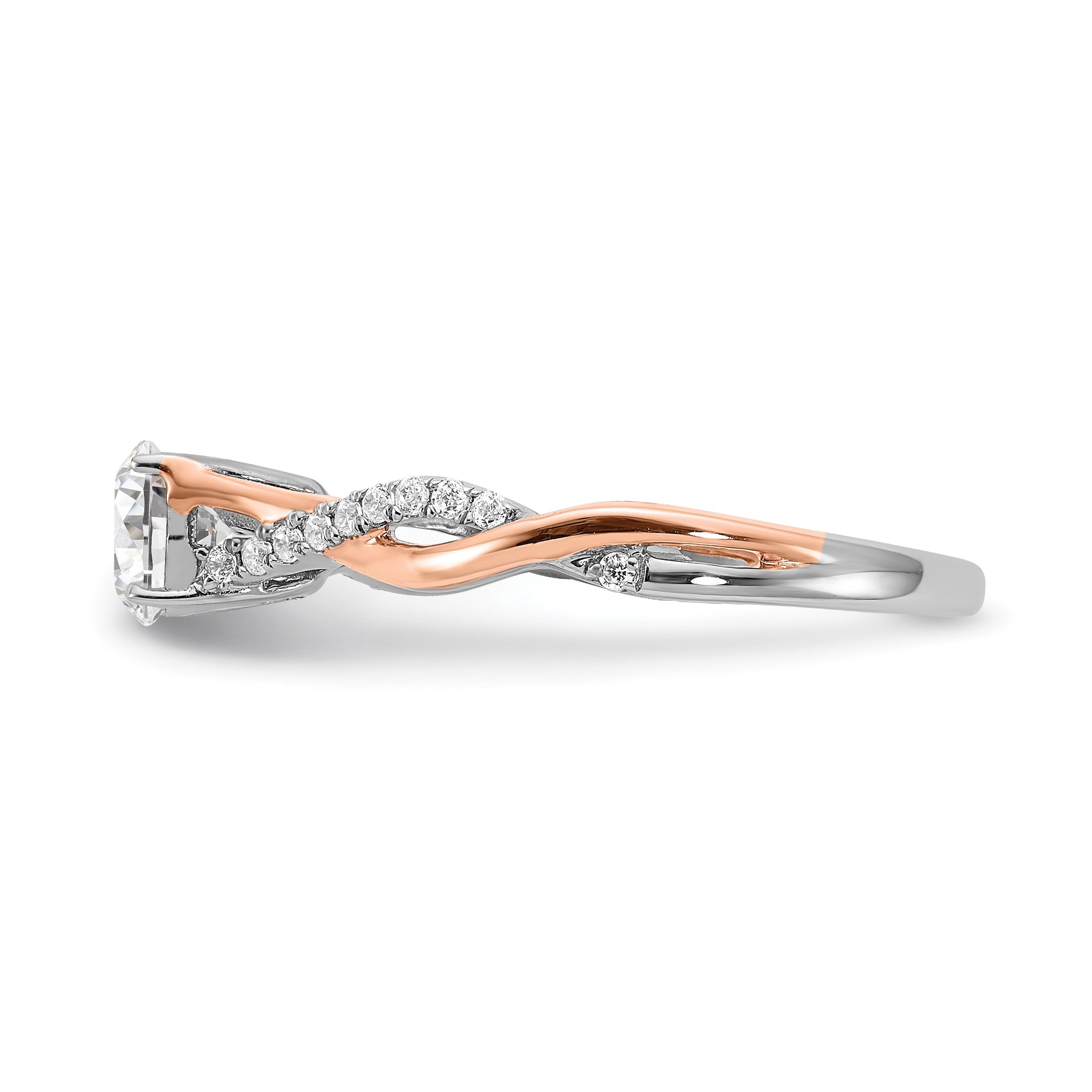 14k Two-tone Gold Lab Grown Diamond Bypass Engagement Ring