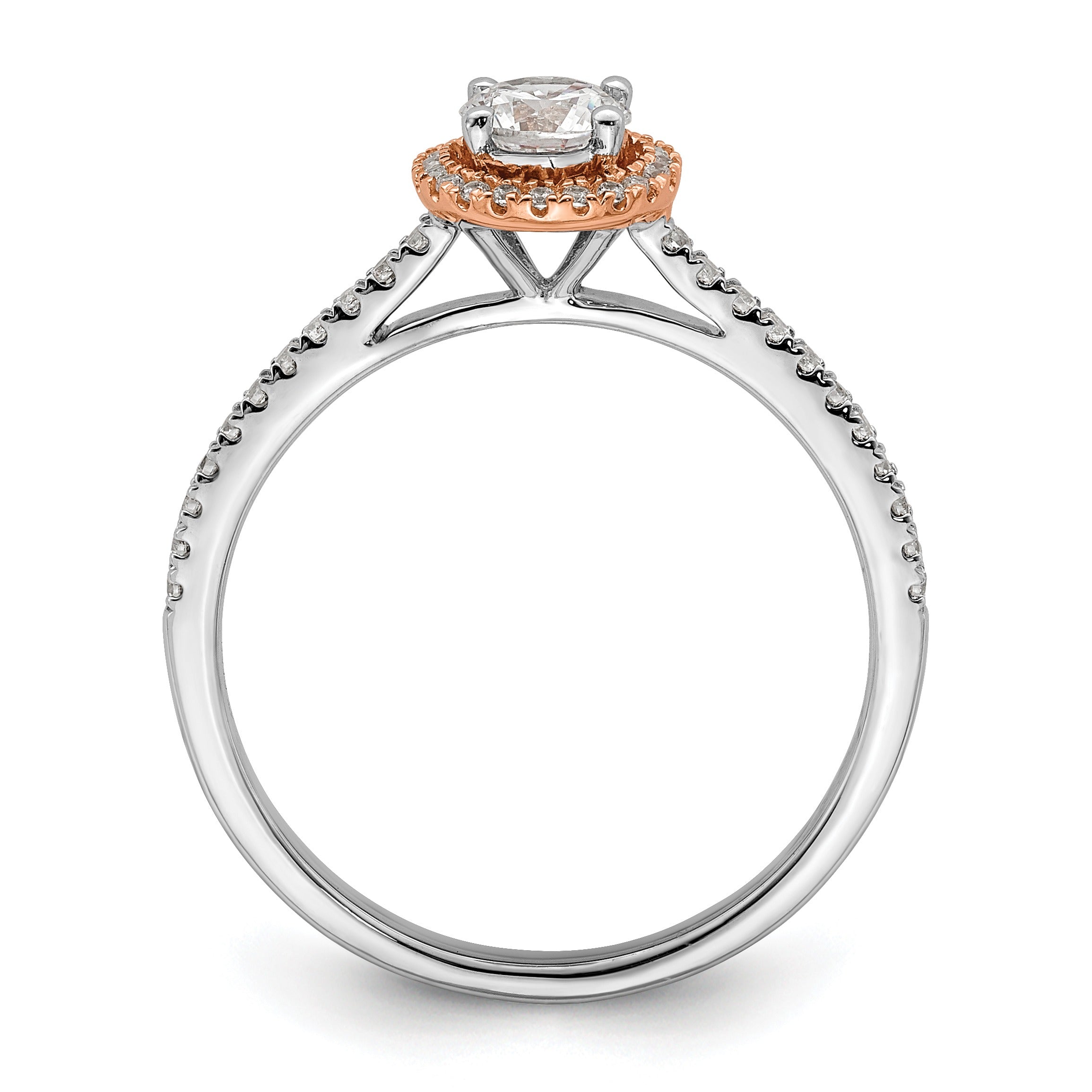 Lab Grown Diamond Round Halo Pave Engagement Ring