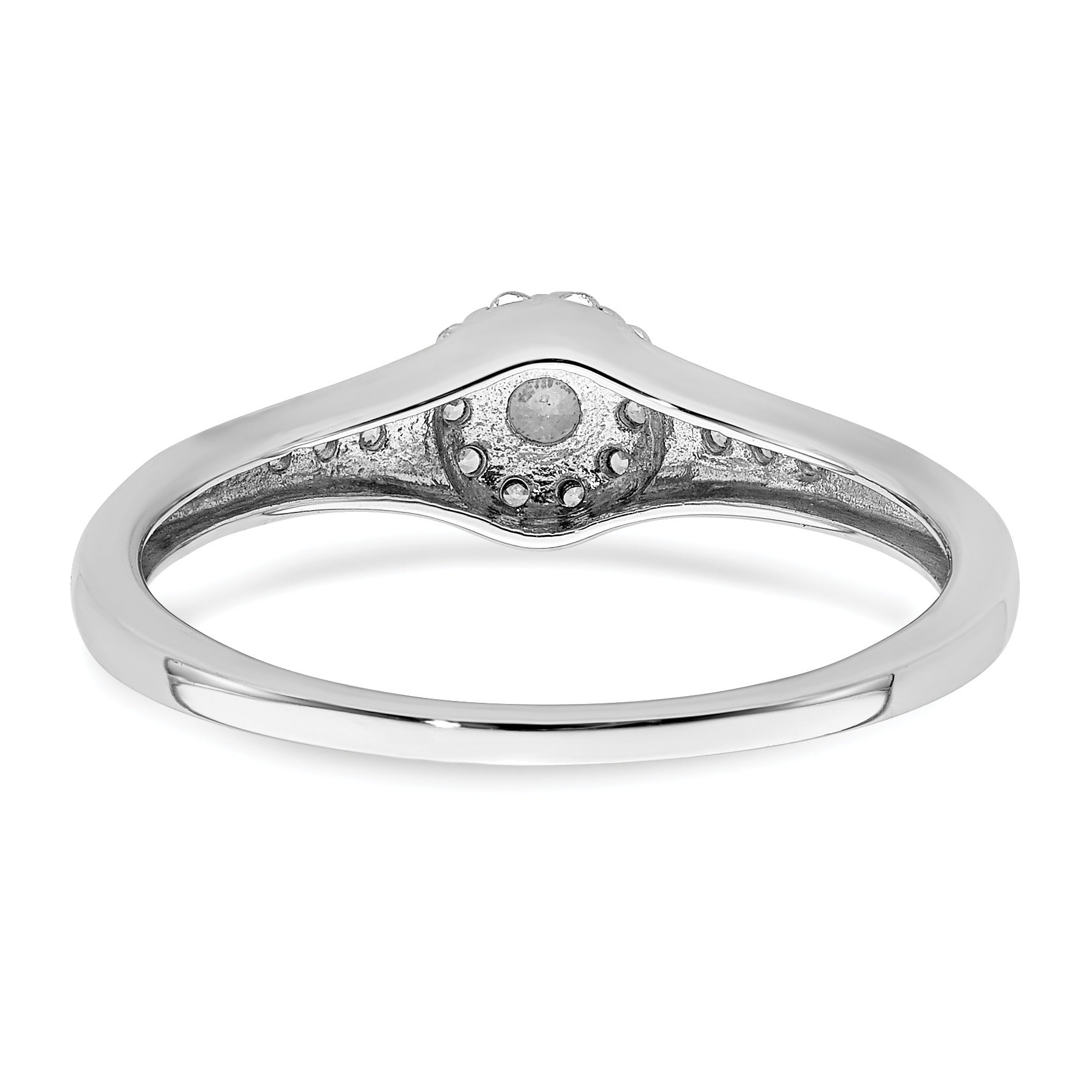Lab Grown Diamond Cluster Engagement Ring 10K White Gold 0.2 Ct