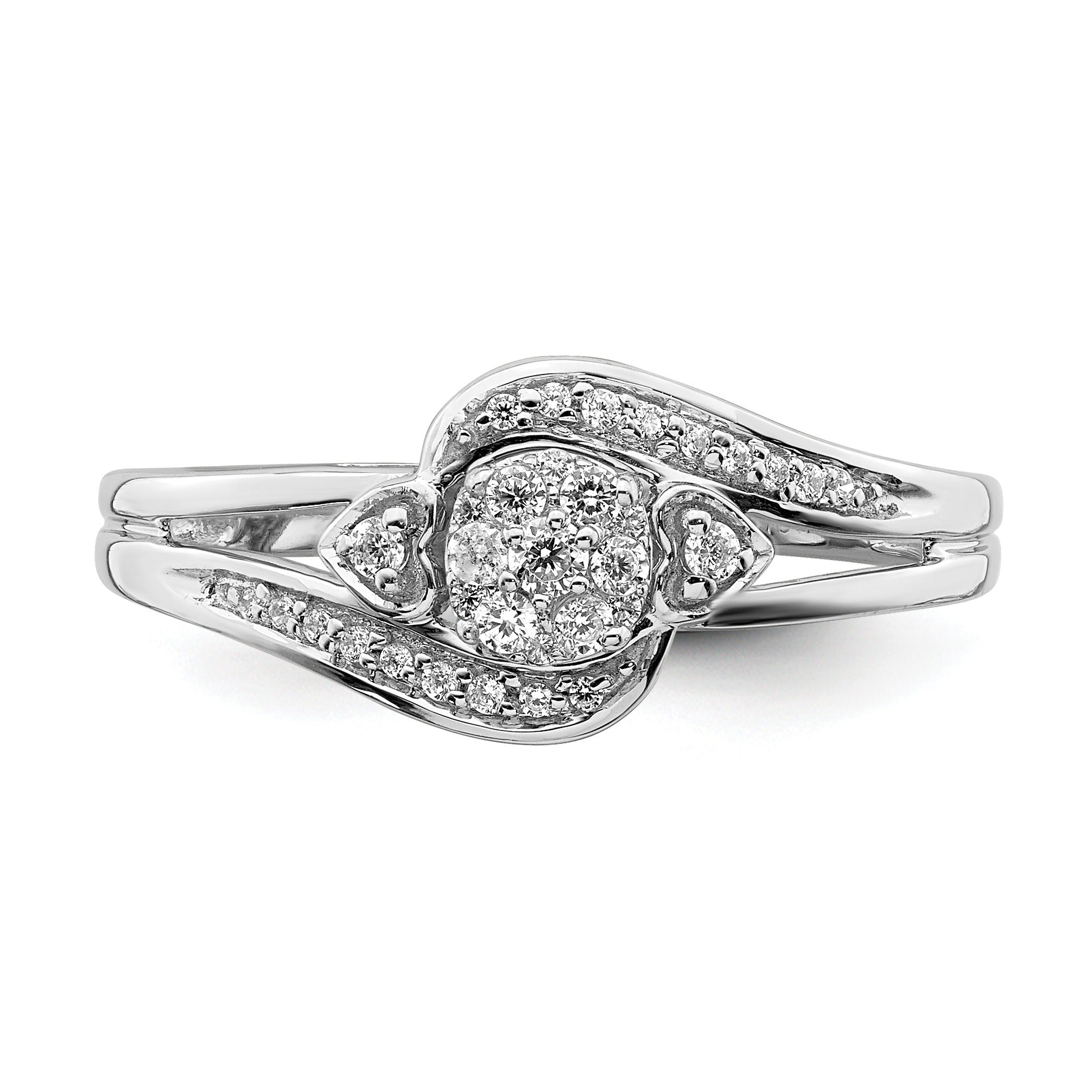 10K White Gold Lab Grown Diamond Cluster Engagement Ring