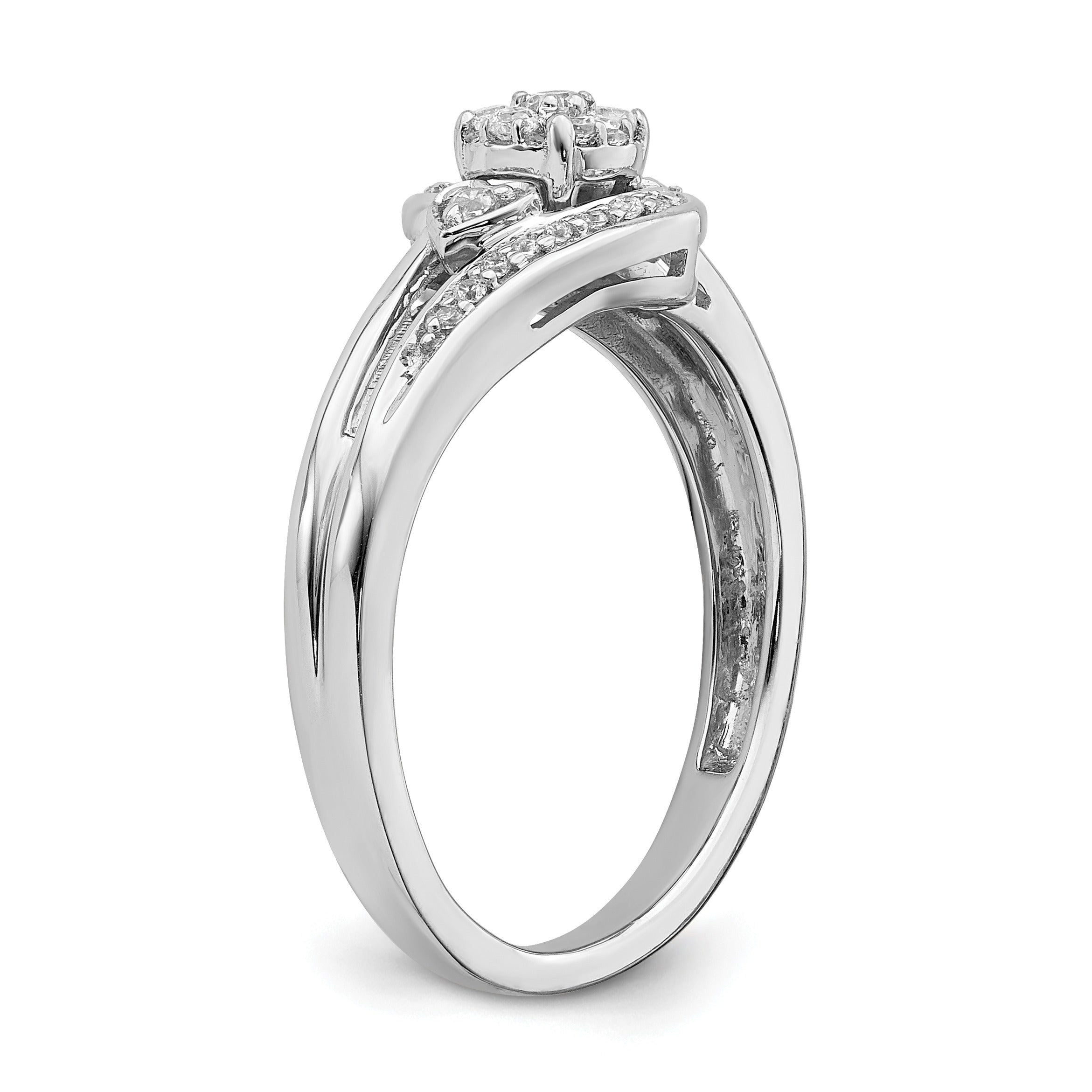 10K White Gold Lab Grown Diamond Cluster Engagement Ring