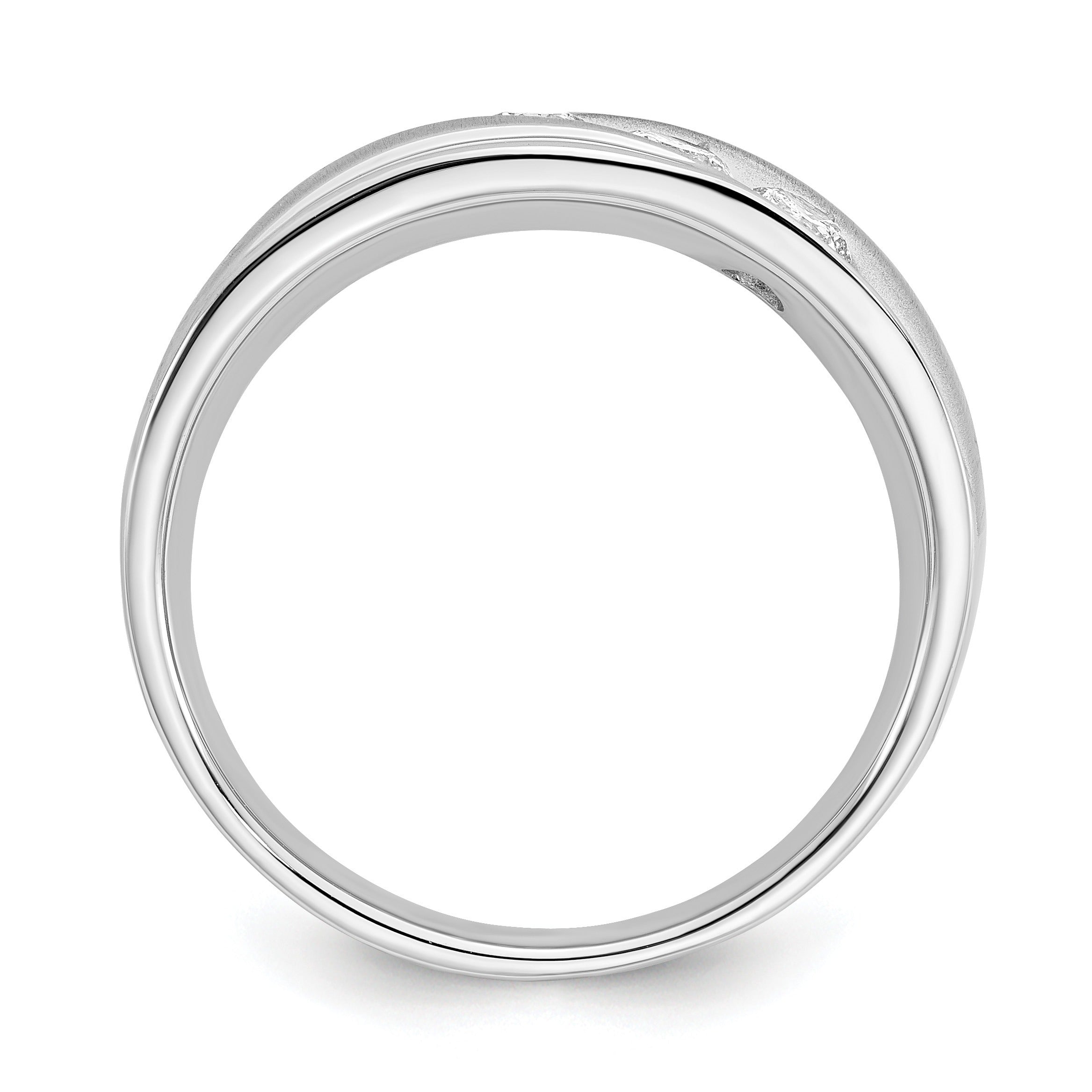 5/8 ct Lab Diamond Three Stone Wedding Bands Men's Ring 14k White Gold