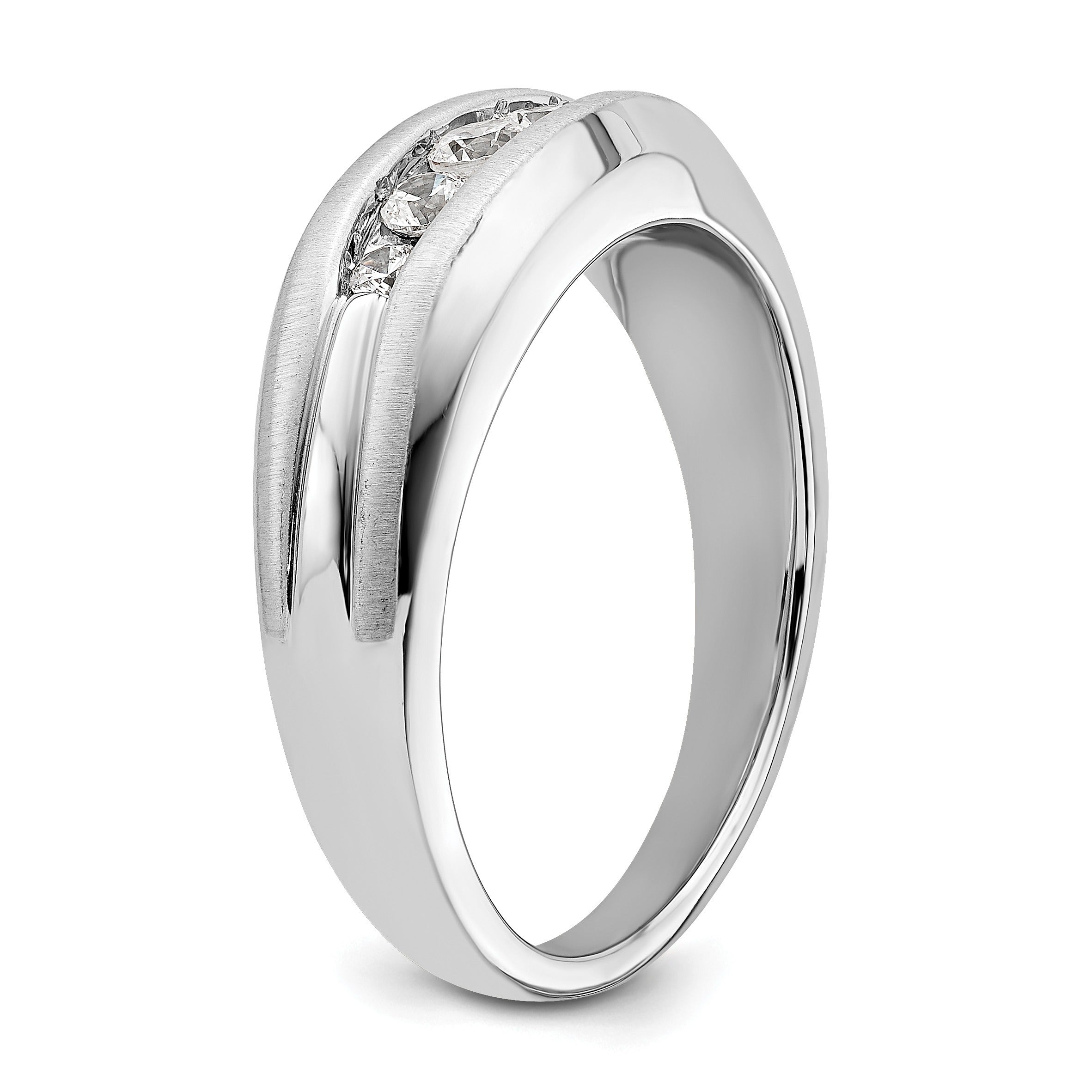 1/3 ct Lab Grown Diamond Five Stone Men's Ring 14k White Gold