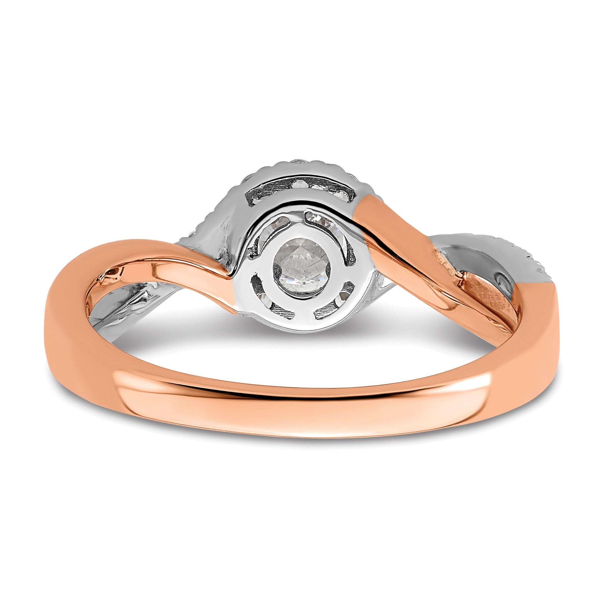 Lab Grown Diamond Halo Criss Cross Engagement Ring