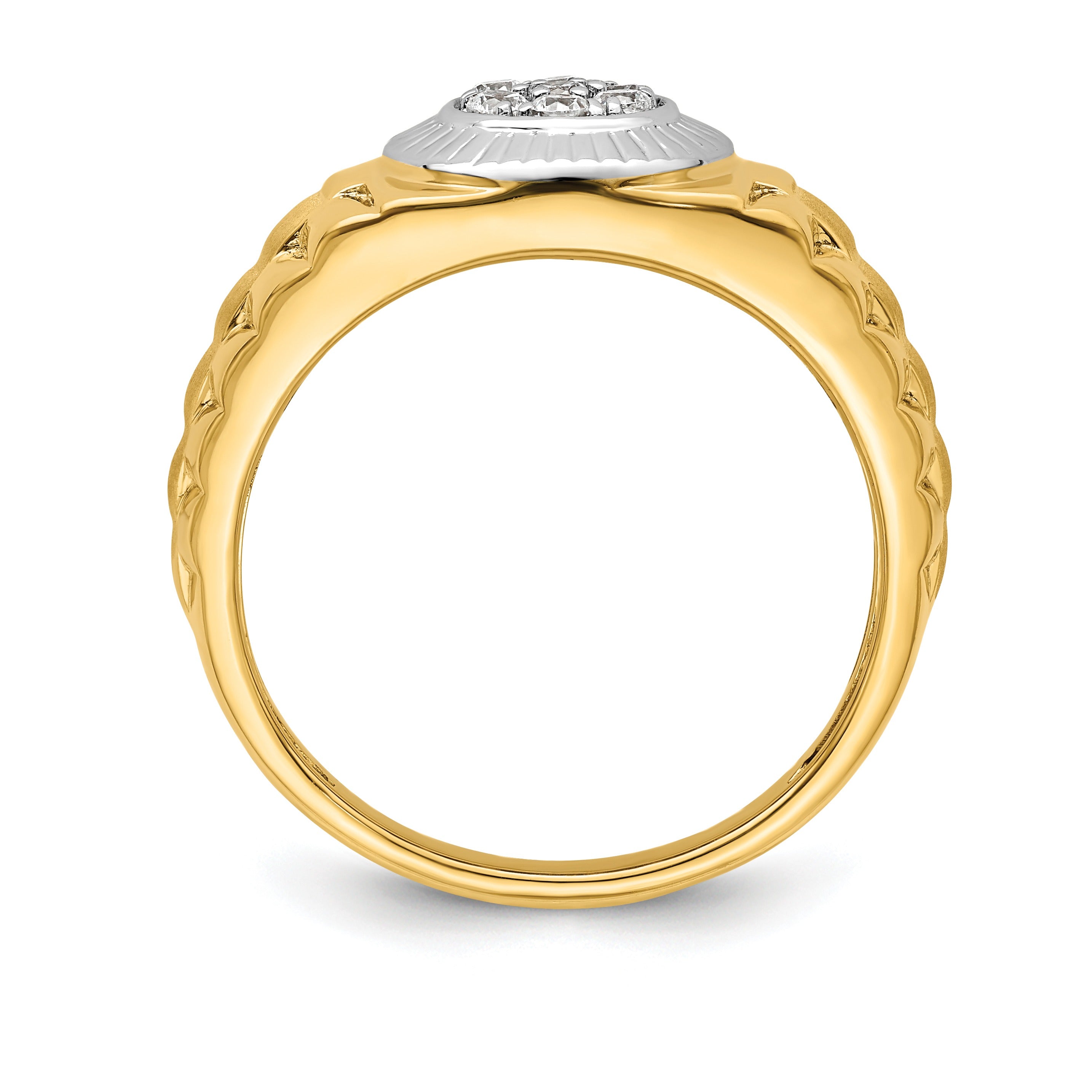14k Gold Round  1/4 ct Lab Grown Diamond Men's Ring
